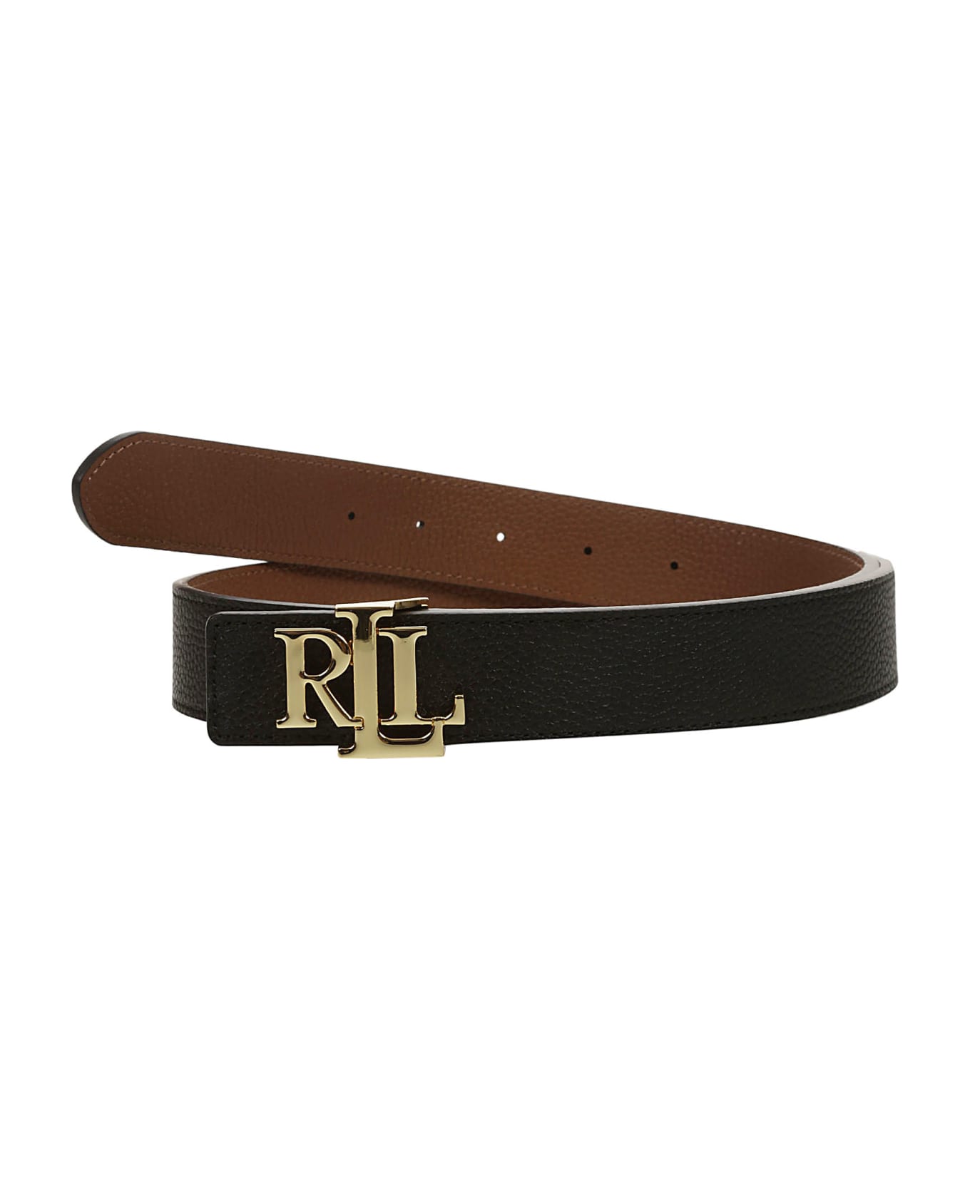 Ralph Lauren Rev Lrl 30 Belt Medium - Black Lauren Tan