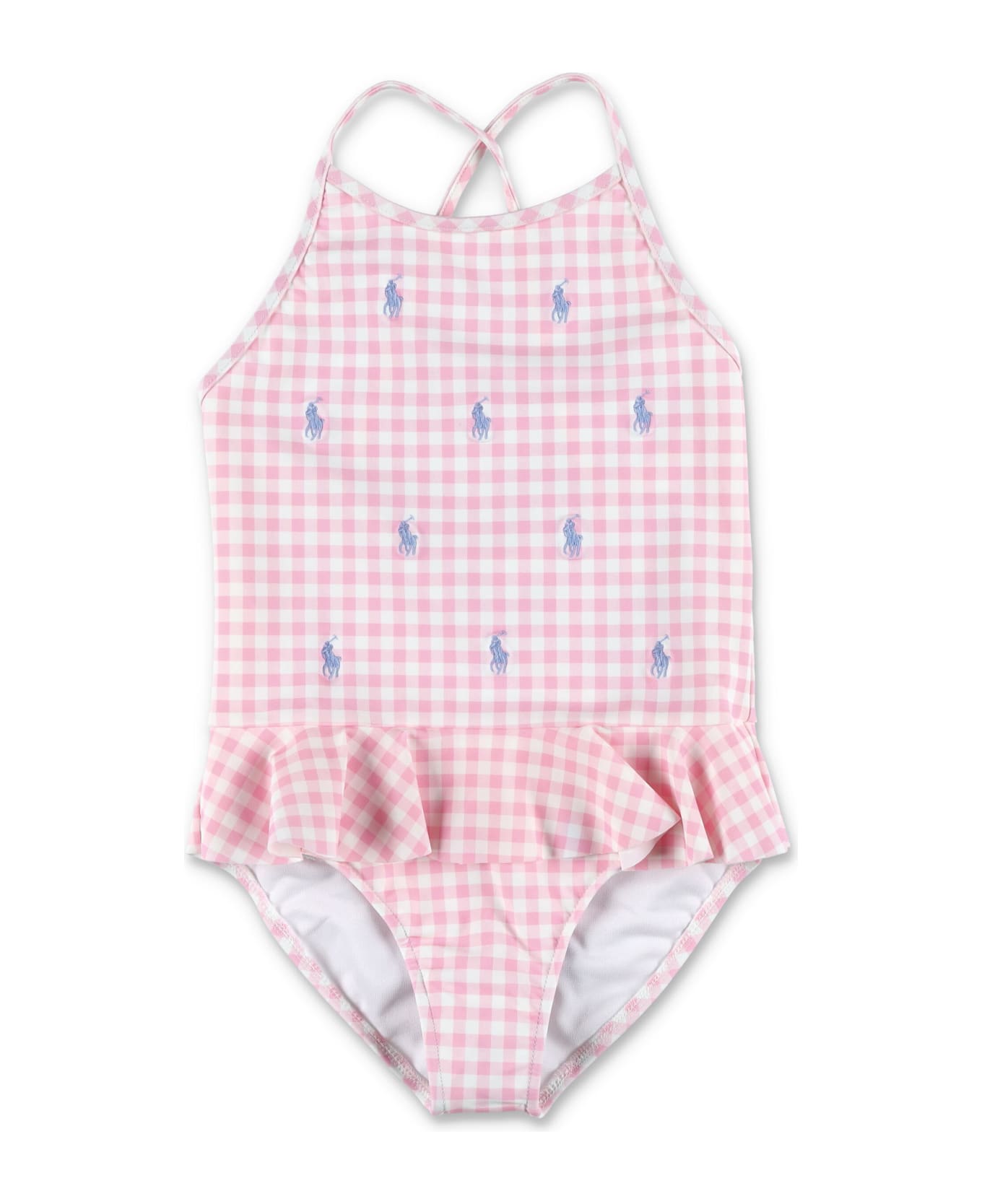Polo Ralph Lauren Polo Pony Ruffled One-piece Swimsuit - PINK