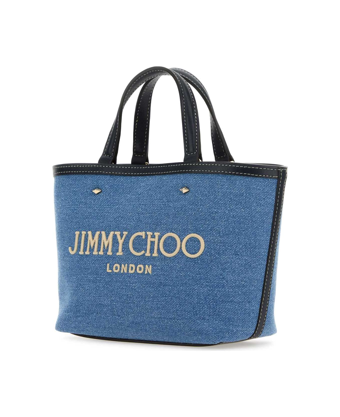 Jimmy Choo Denim Mini Marli Handbag - DENIMECRUNAVYLIGHTGOLD