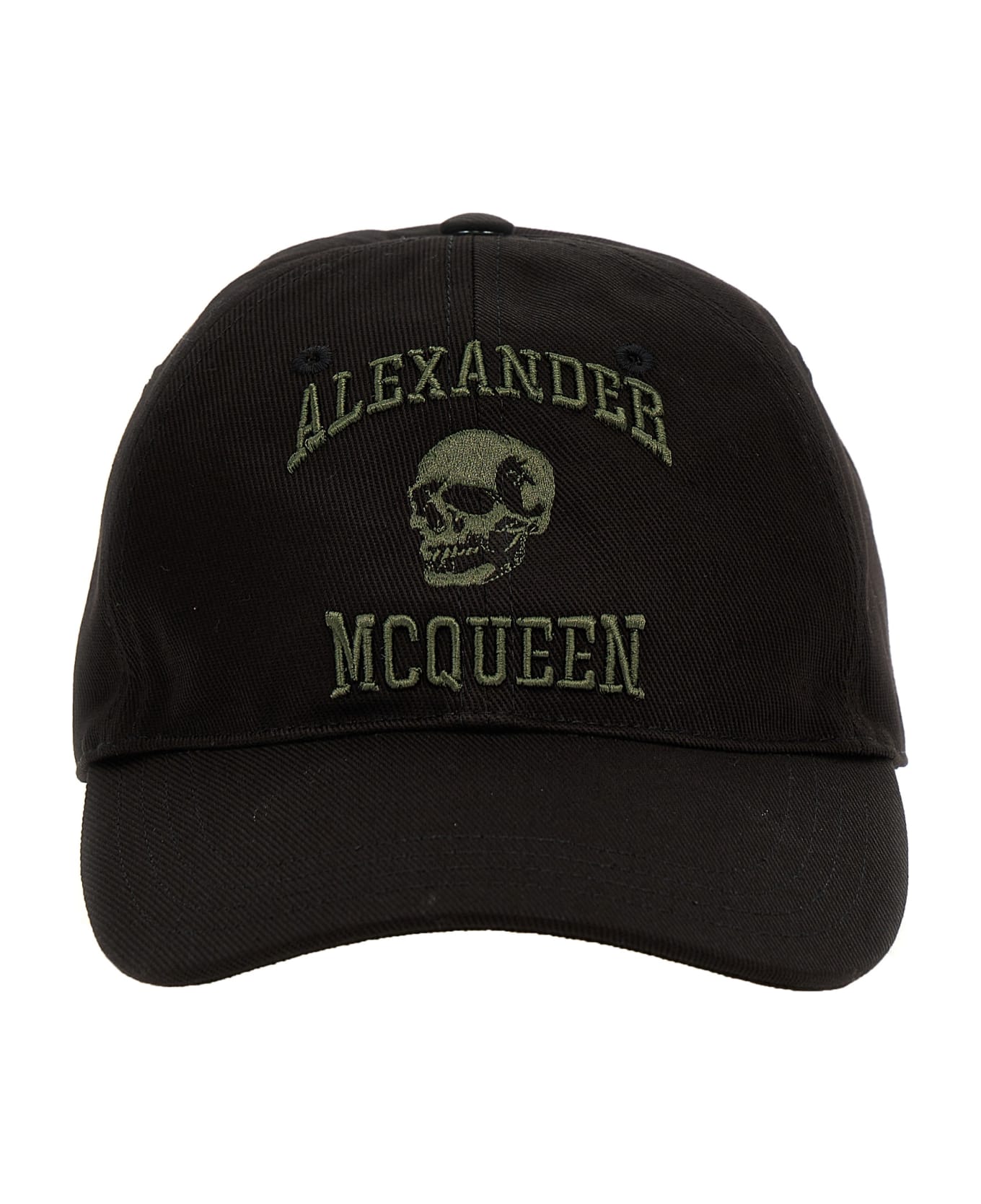 Alexander McQueen Varsity Skull Cap - Black Khaki