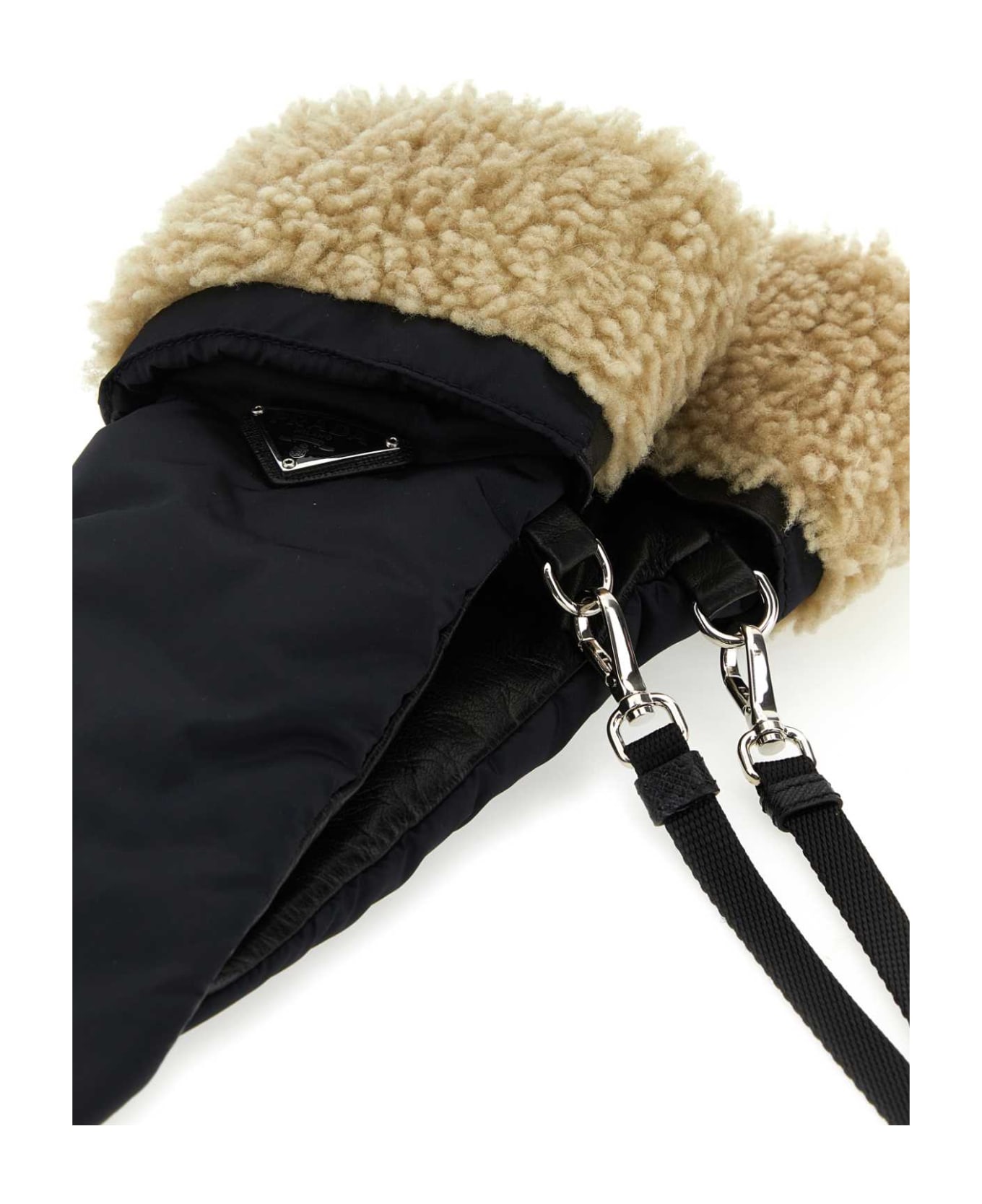 Prada Black Nylon And Nappa Leather Gloves - NEROCORDA 手袋
