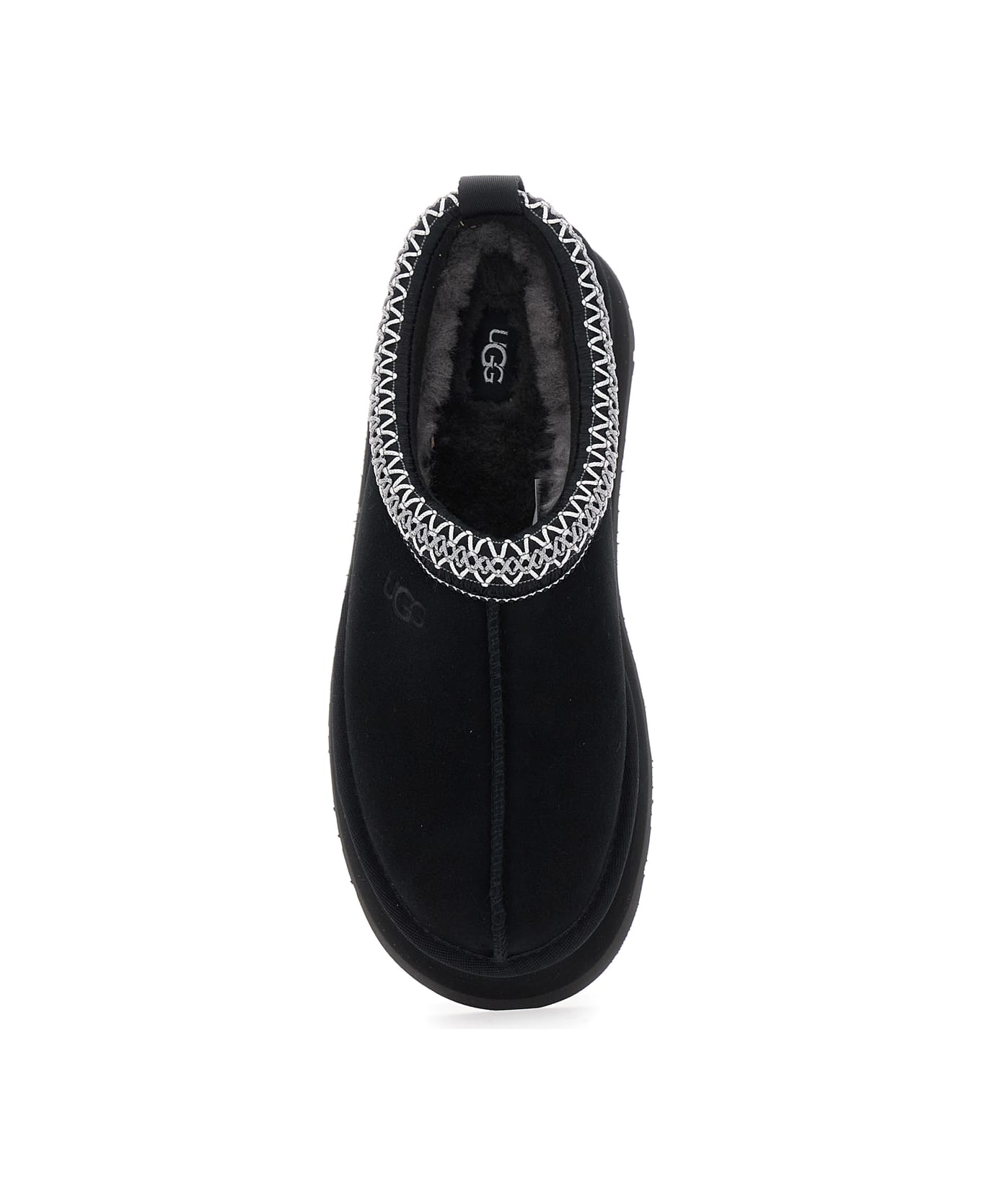 UGG Tasman Black Plaited Hem Mules In Suede Woman - Black