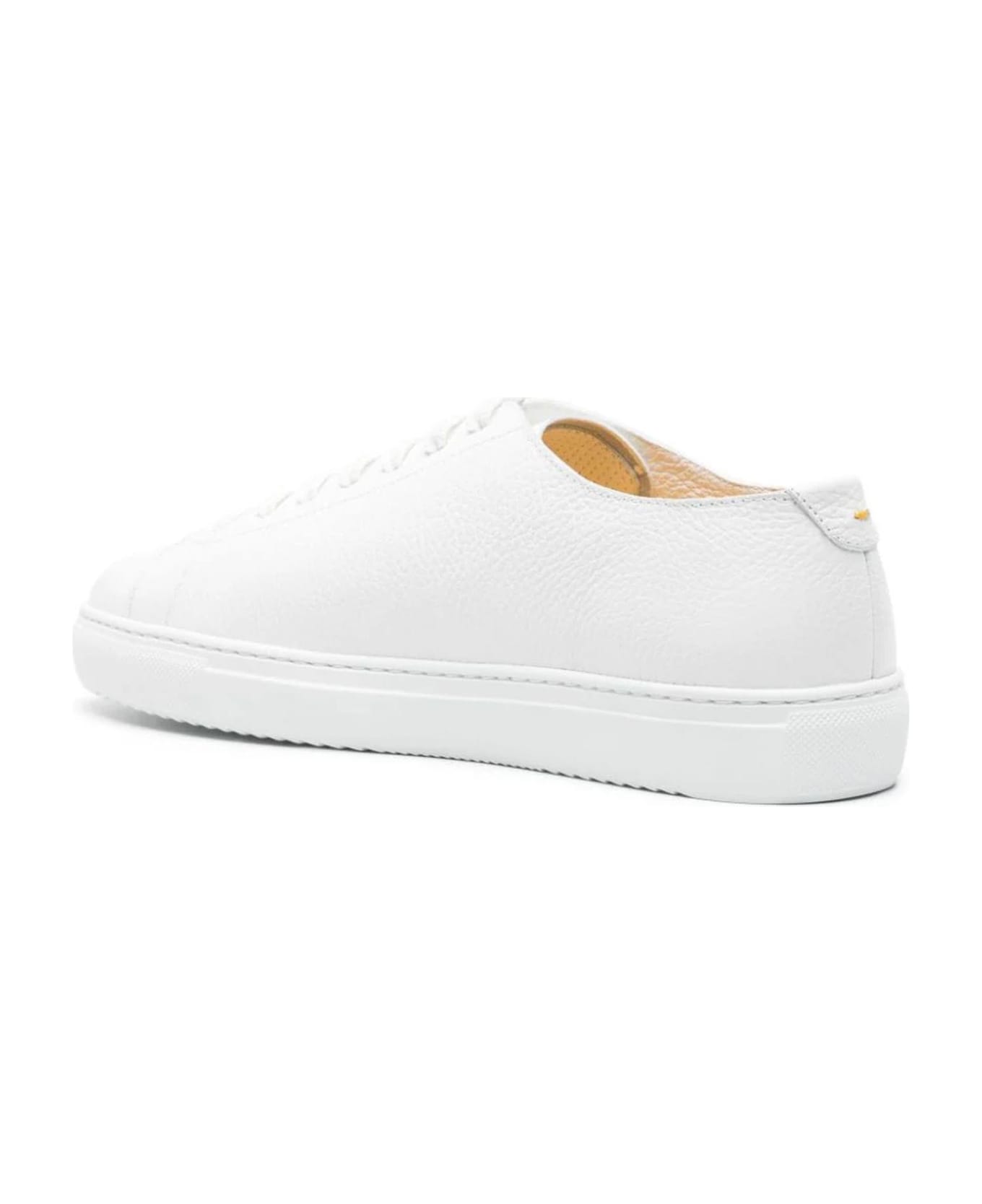 Doucal's White Calf Leather Sneakers - Bianco