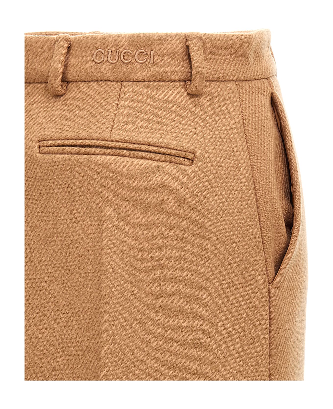 Gucci Logo Embroidery Skirt - Beige