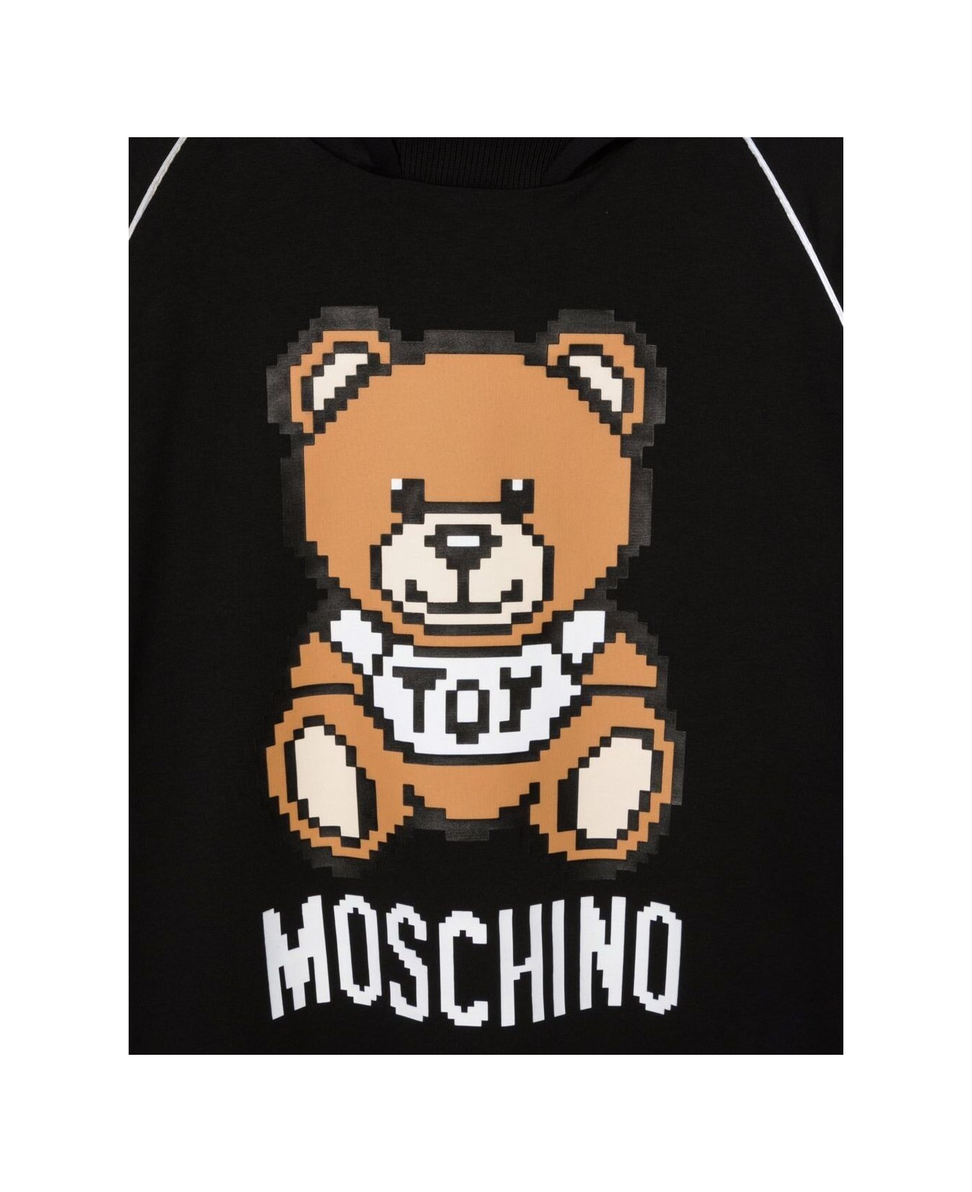 Moschino Kids Boy's Black Cotton Hoodie With Bear Print - Black