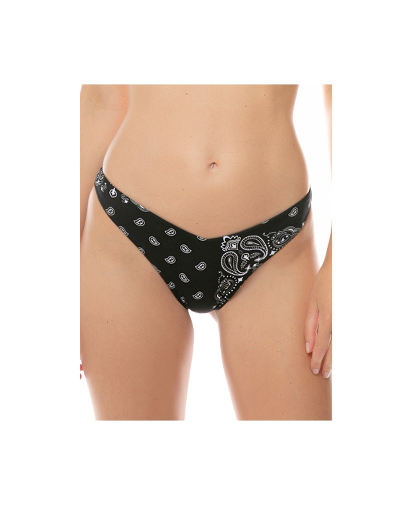 MC2 Saint Barth Black Woman Bandanna Print - BLACK