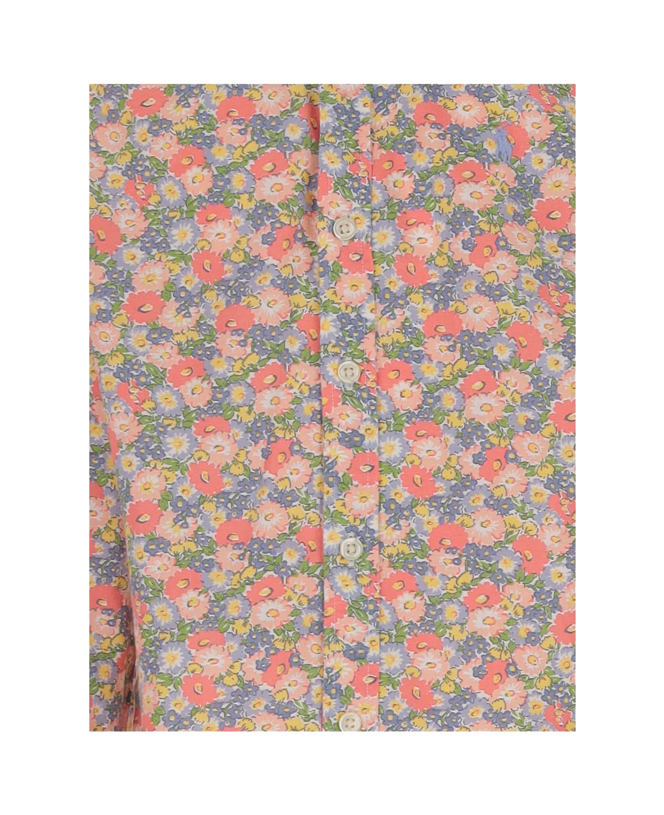 Polo Ralph Lauren Linen And Cotton Shirt With Floral Pattern - Red