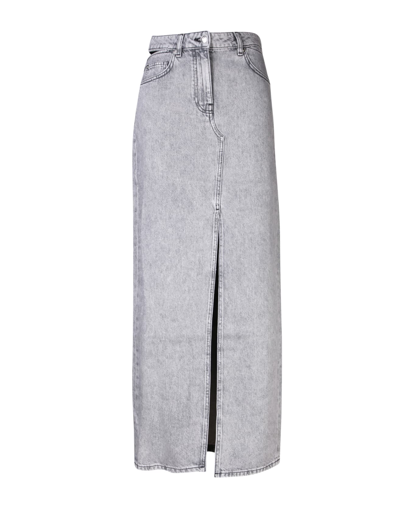 IRO Grey Split Long Denim Skirt - Grey