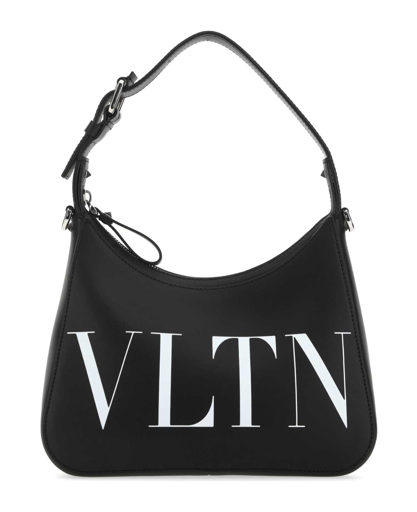 Valentino Garavani Black Leather Vltn Handbag - 0NI