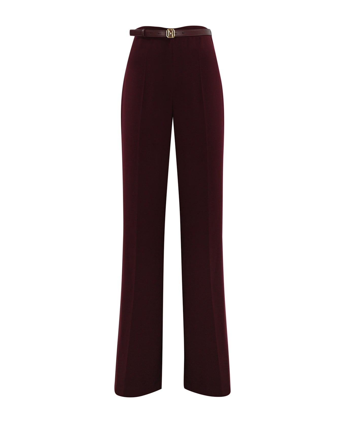 Elisabetta Franchi Satin Palazzo Trousers - VINO