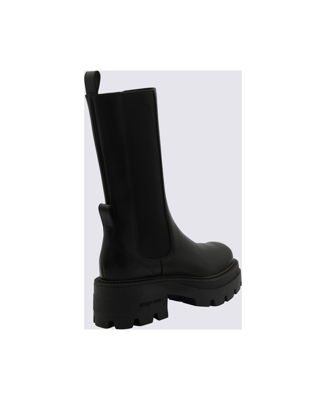 Sergio Rossi Black Leather Milla Boots - Black