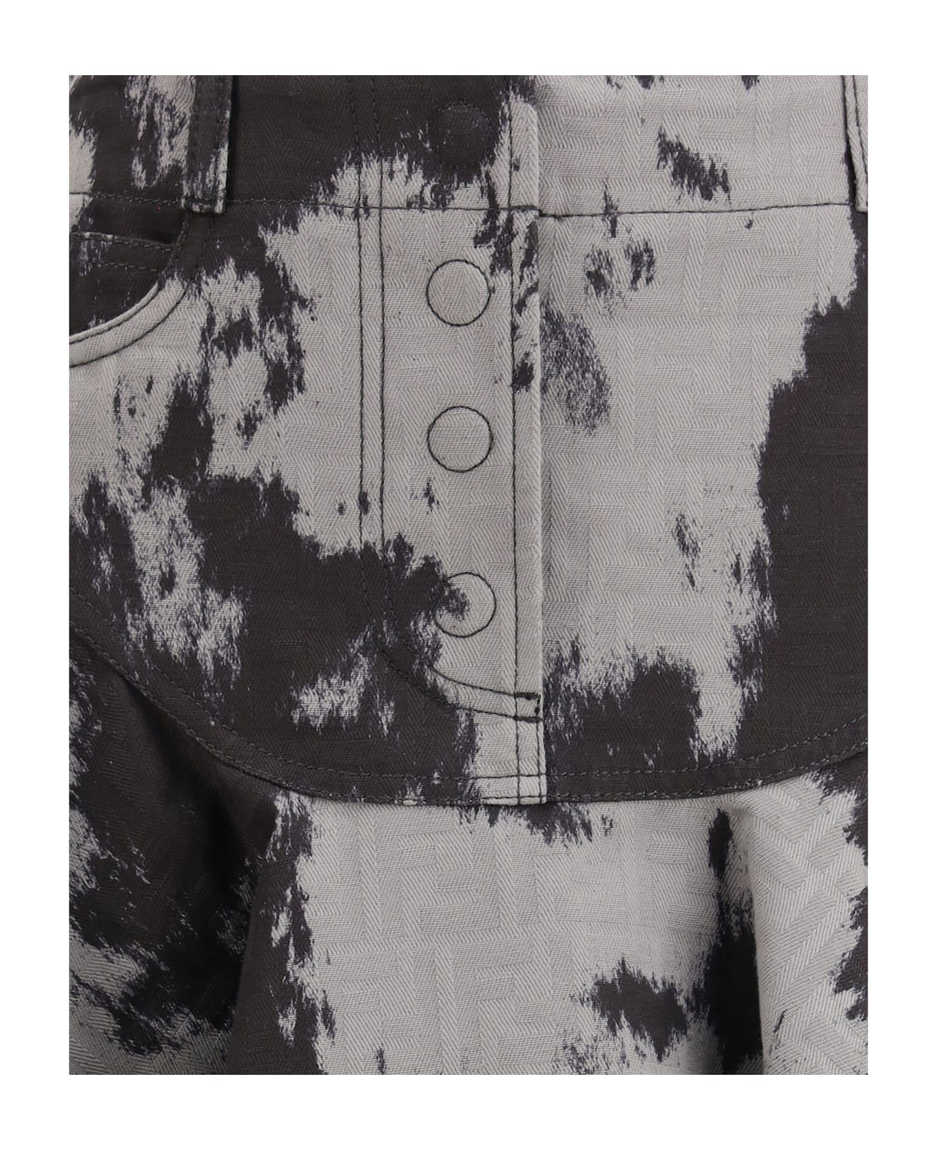 Fendi Denim Miniskirt With Animalier Motif