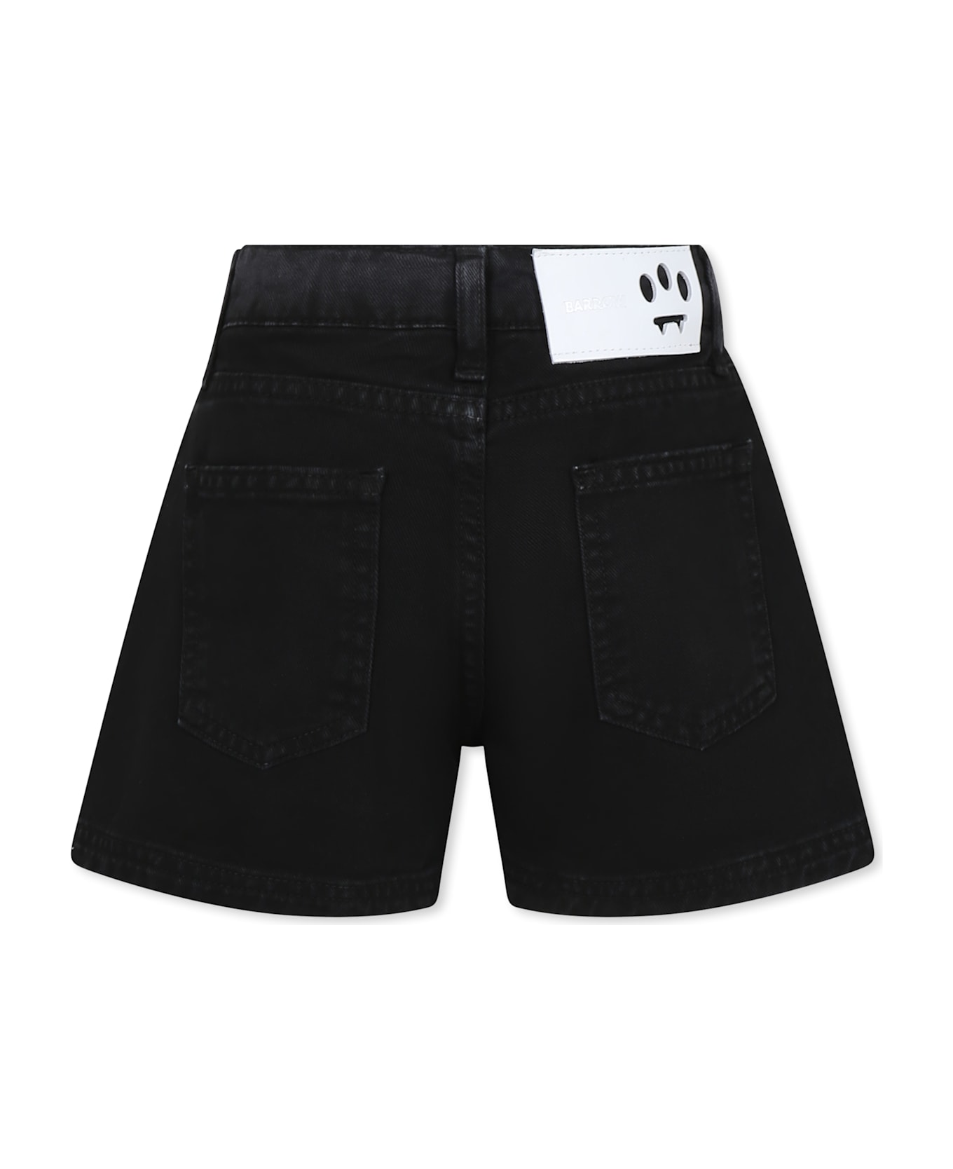 Barrow Black Shorts For Girl With Rhinestones - Black