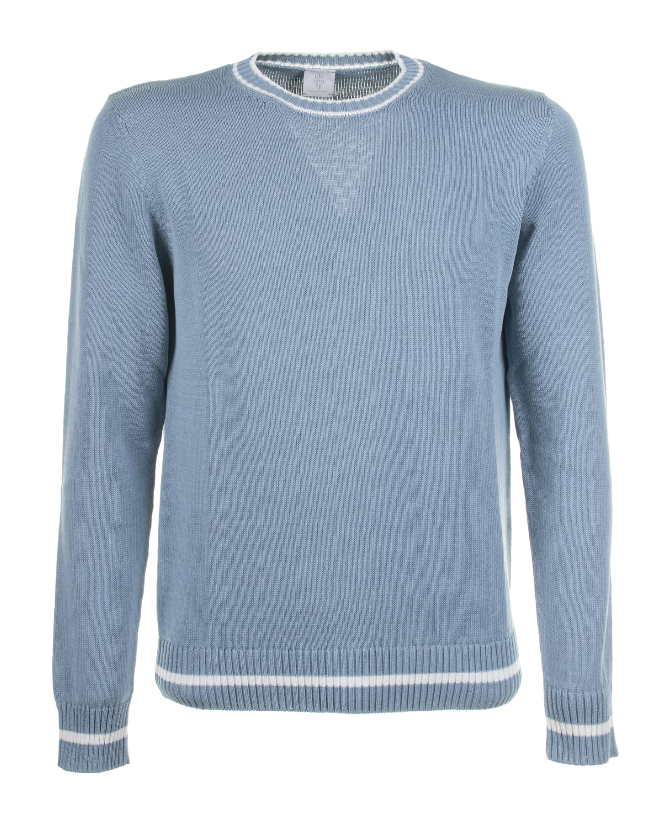Eleventy Light Blue Crew-neck Sweater - DENIM BIANCO