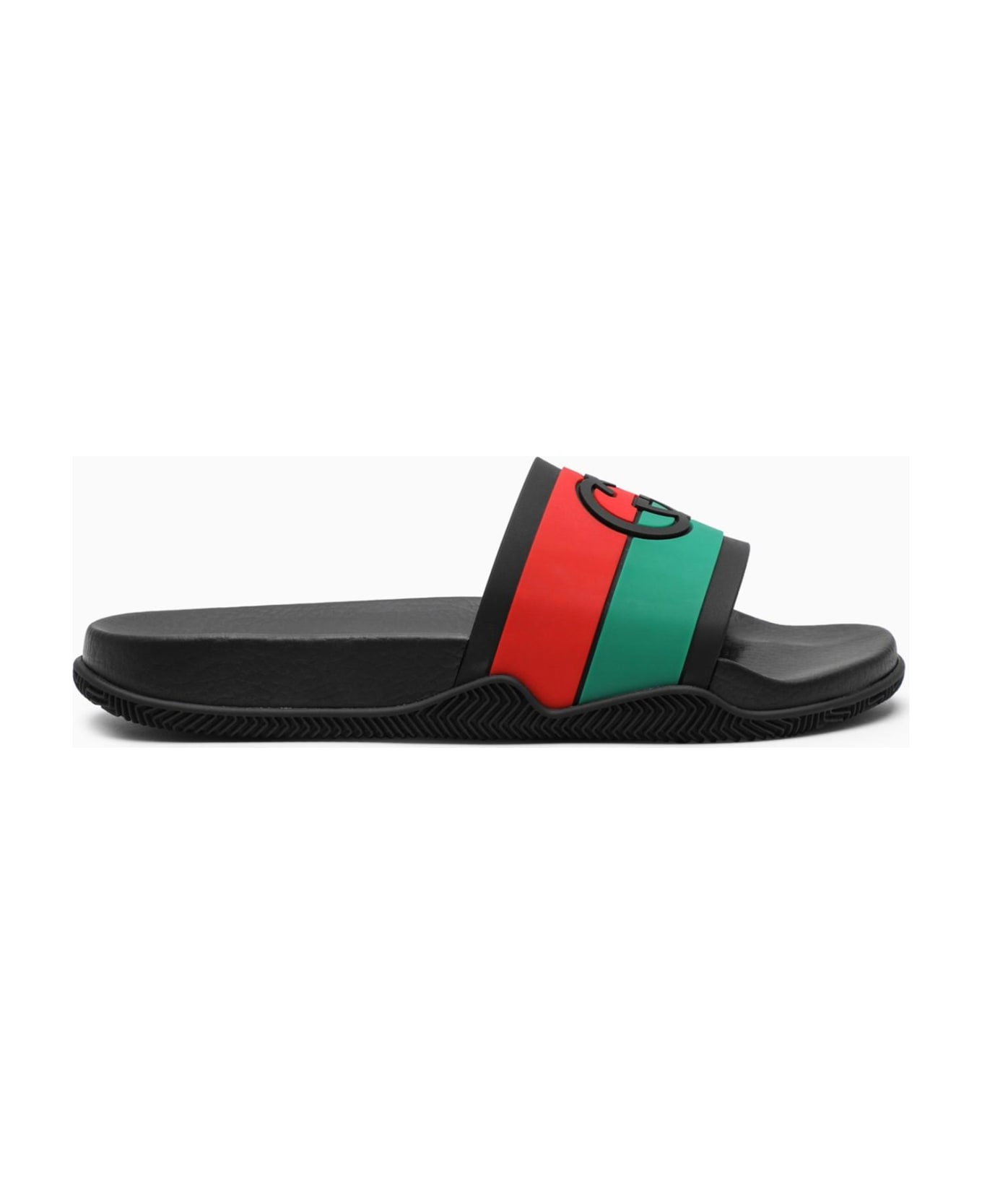 Gucci Multicolour Slider Sandals - Black