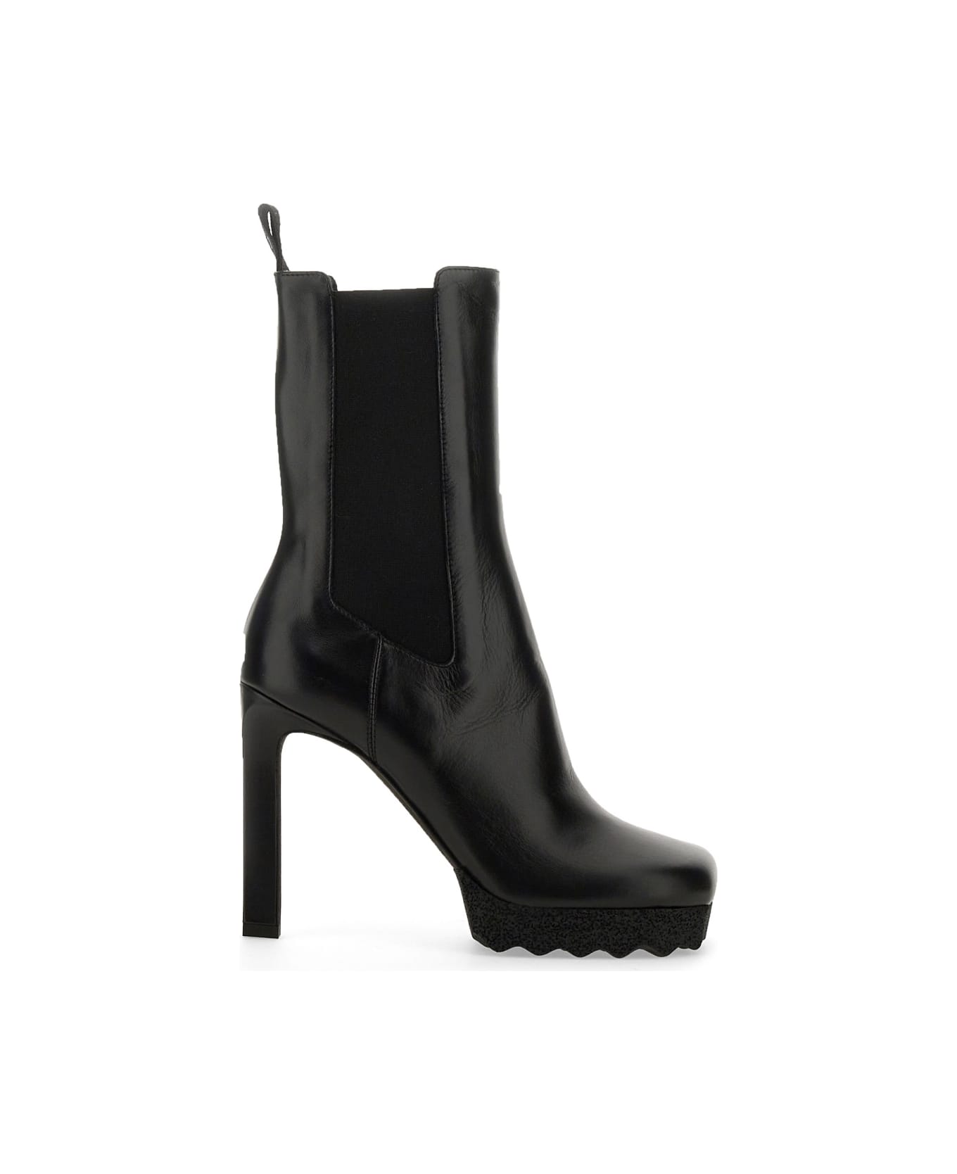 Off-White Chelsea Boot With Heel - BLACK