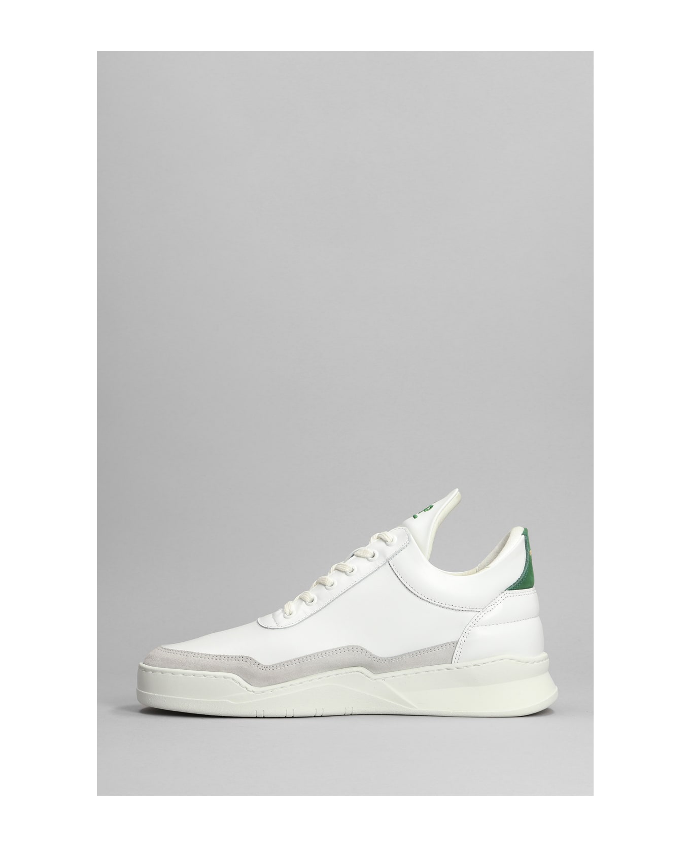 Filling Pieces Sneakers In White Suede And Leather - White