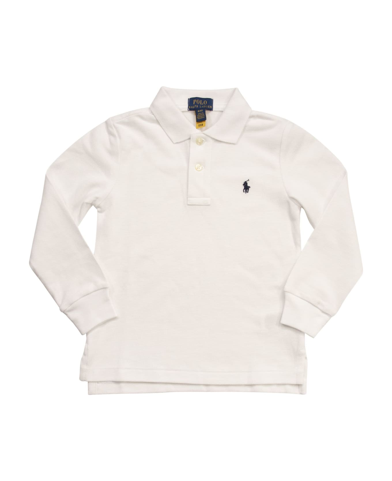 Polo Ralph Lauren Long-sleeved Pique Polo Shirt - White
