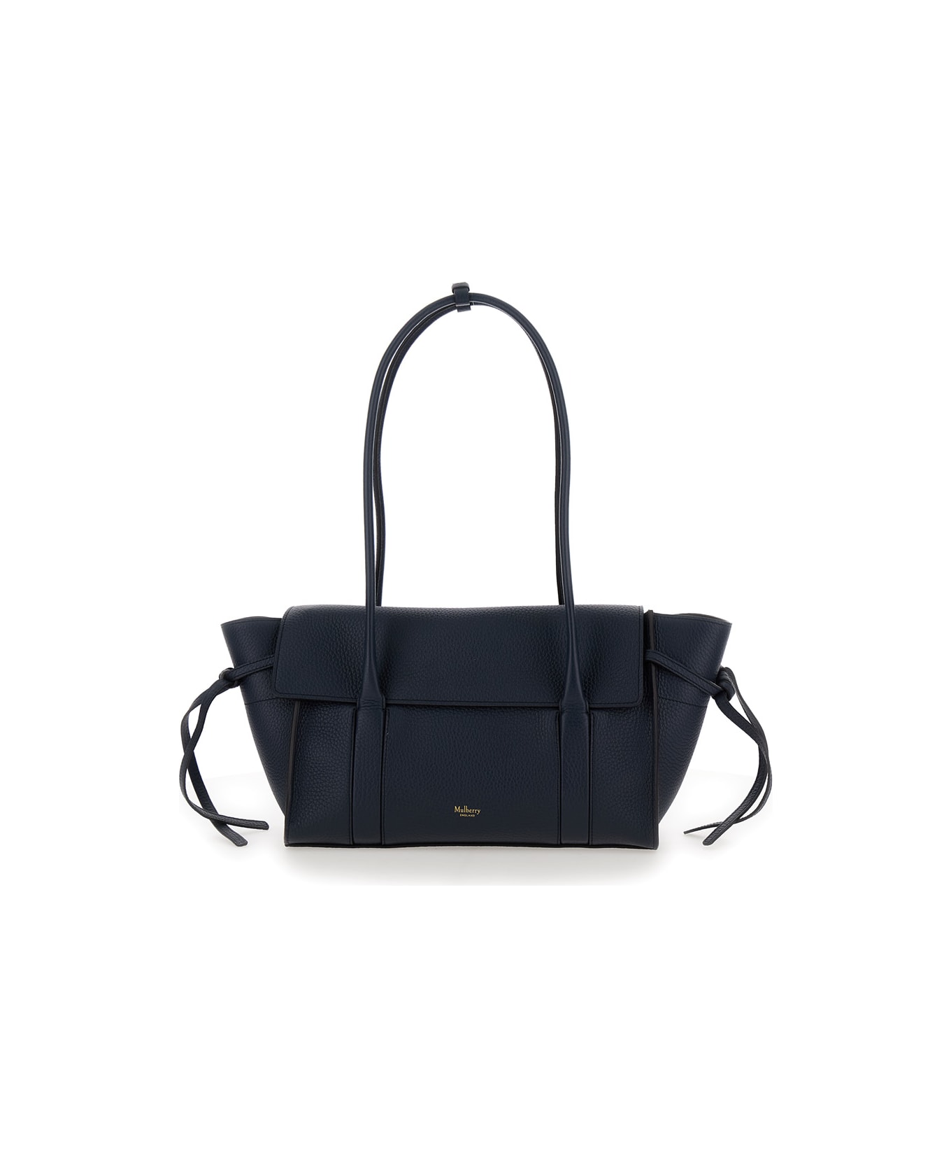 Mulberry 'small Bayswater' Blue Shoulder Bag With Laminated Logo In Leather Woman - Blu