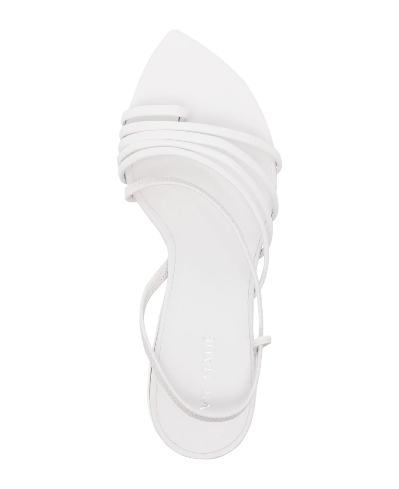 Vic Matié Slash Sandals In Soft White Nappa - WHITE