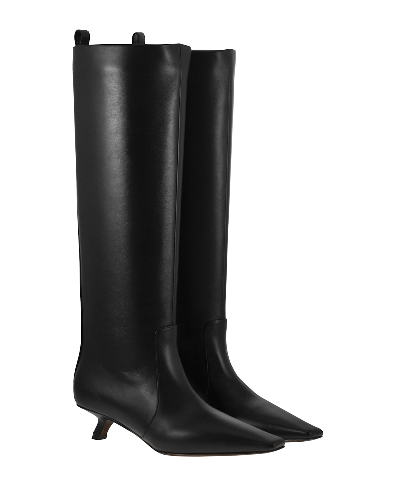 Brunello Cucinelli Nappa Leather Boots With Shiny Loop Detail - Black