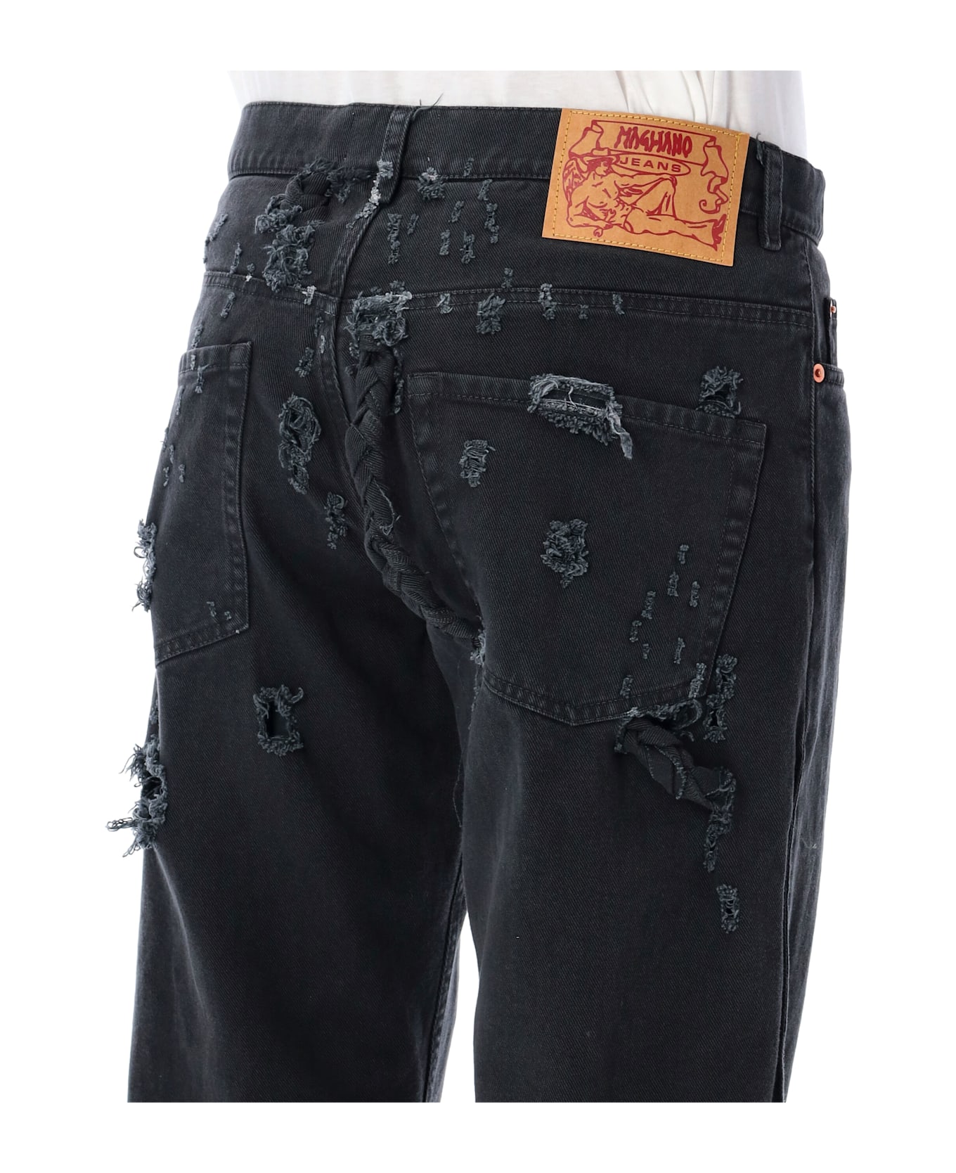 Magliano Braided Back Denim Jeans - BLACK