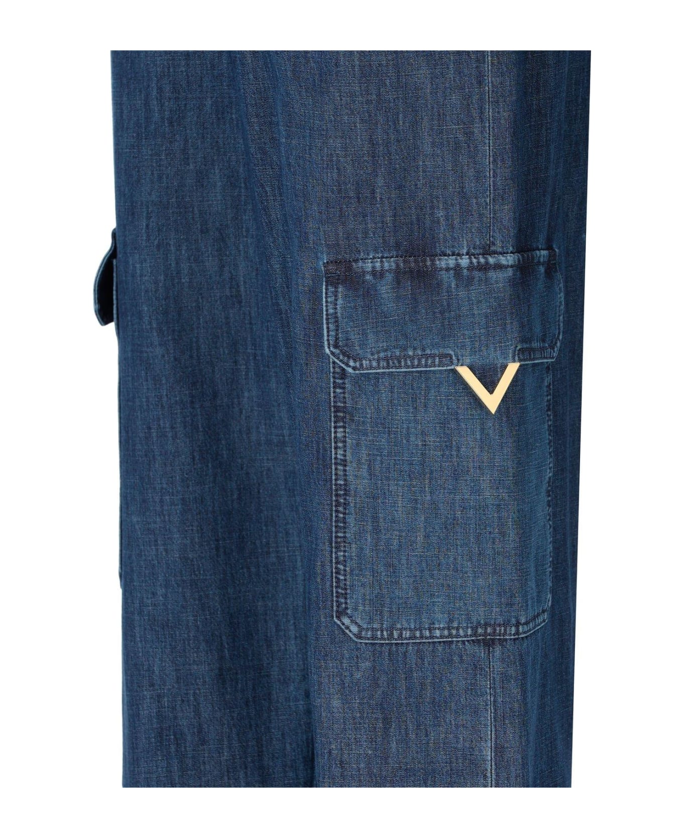 Valentino Garavani Wide-leg Cargo Jeans - Blue