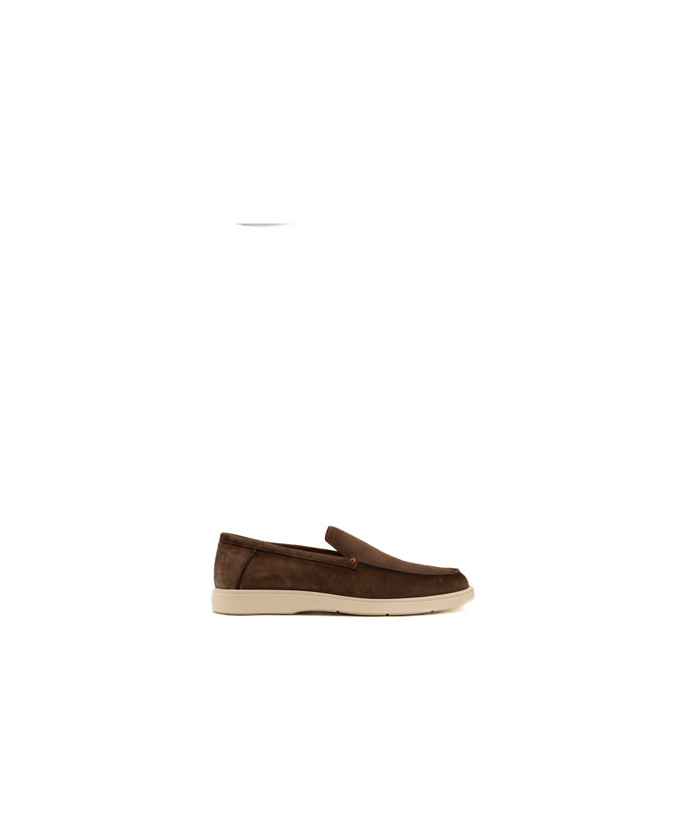Santoni Brown Suede Moccasins - BROWN