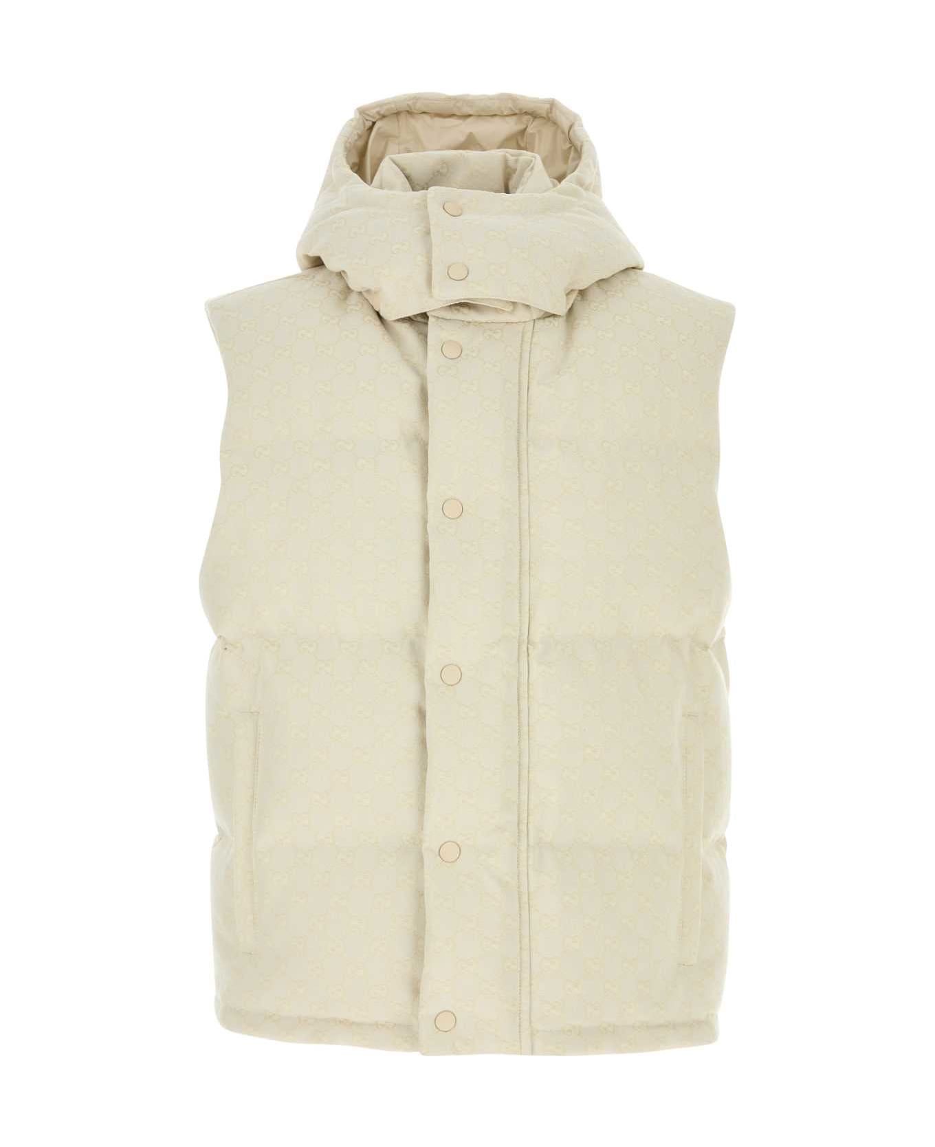 Gucci Ivory Cotton Blend Down Jacket - MEDIUMCREAM