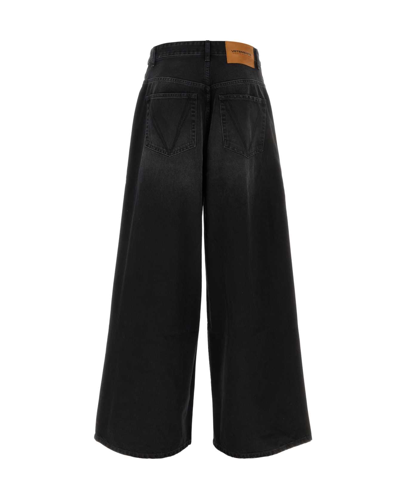 VETEMENTS Black Denim Wide-leg Jeans - BLACK name:463