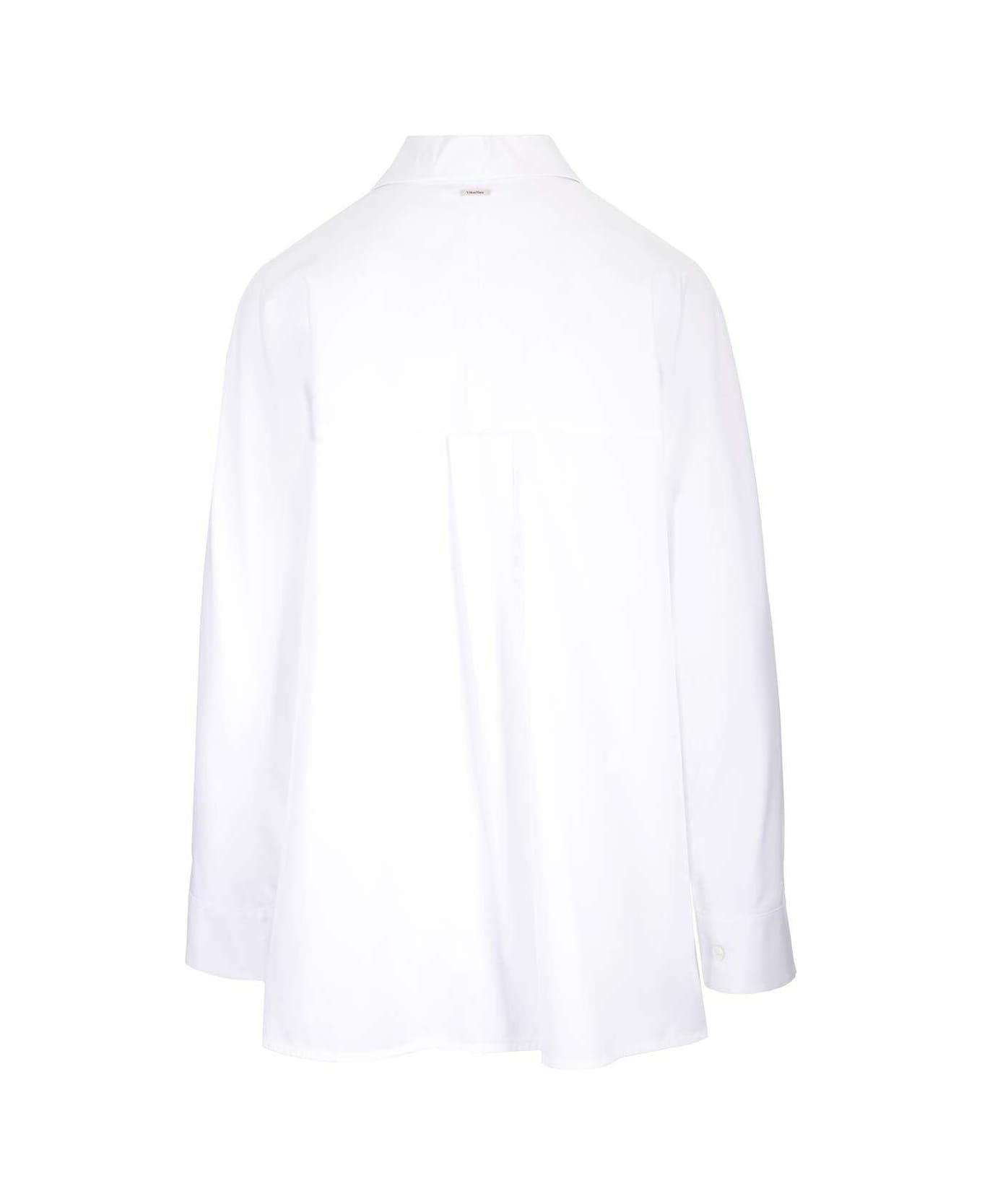
S Max Mara Buttoned Long-sleeved Oxford Shirt - Bianco