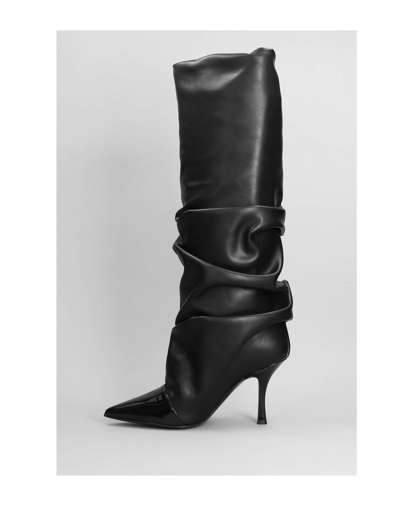 Marc Ellis High Heels Boots In Black Leather - black