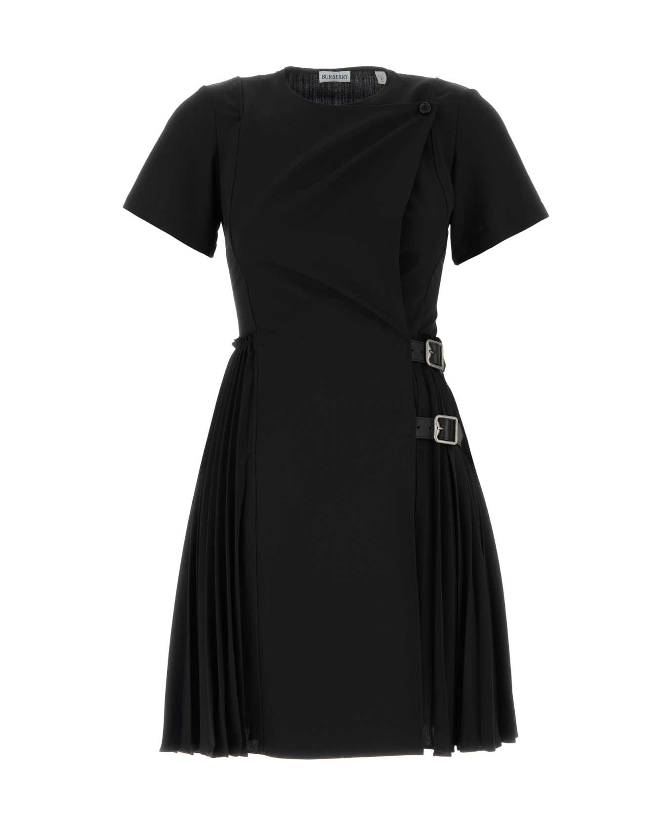 Burberry Black Polyester Blend Mini Dress - Black