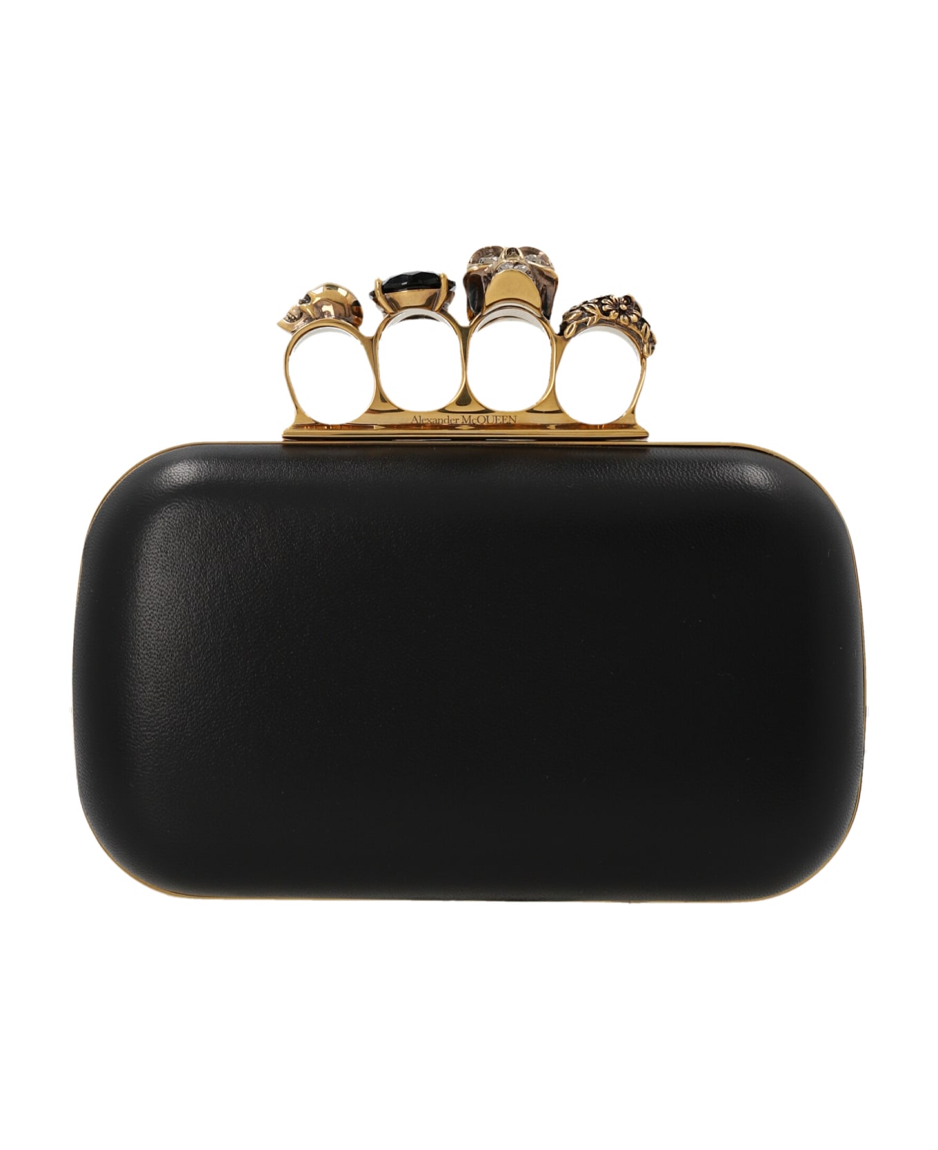 Alexander McQueen Knuckle Clutch With Chain In Black - Black