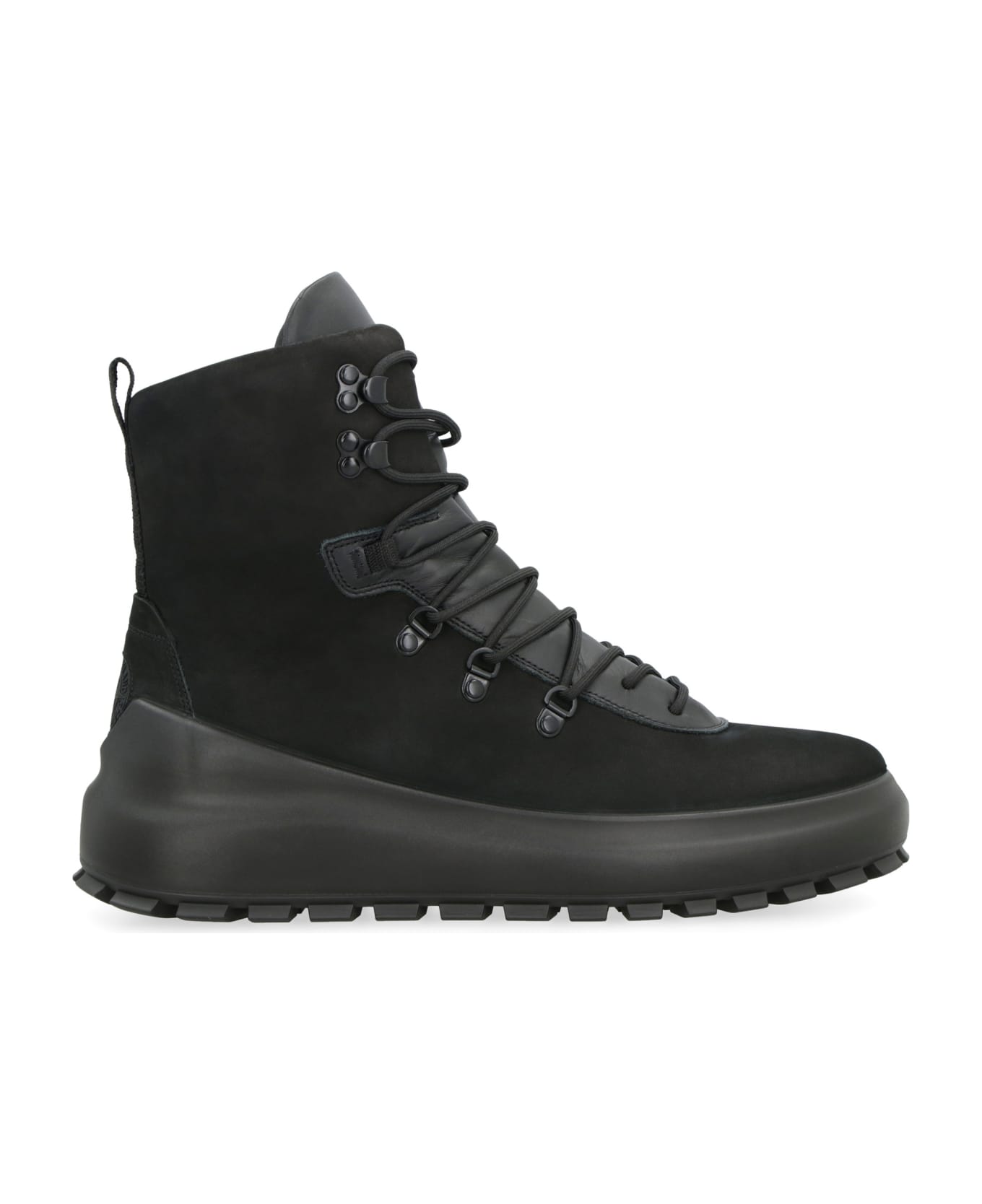 Stone Island Leather Lace-up Boots - black