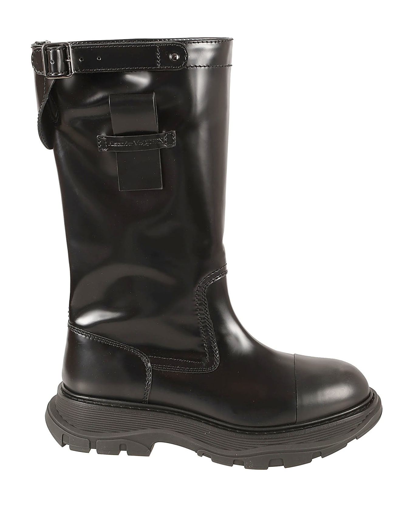 Alexander McQueen Game Leather Boots - Black ブーツ