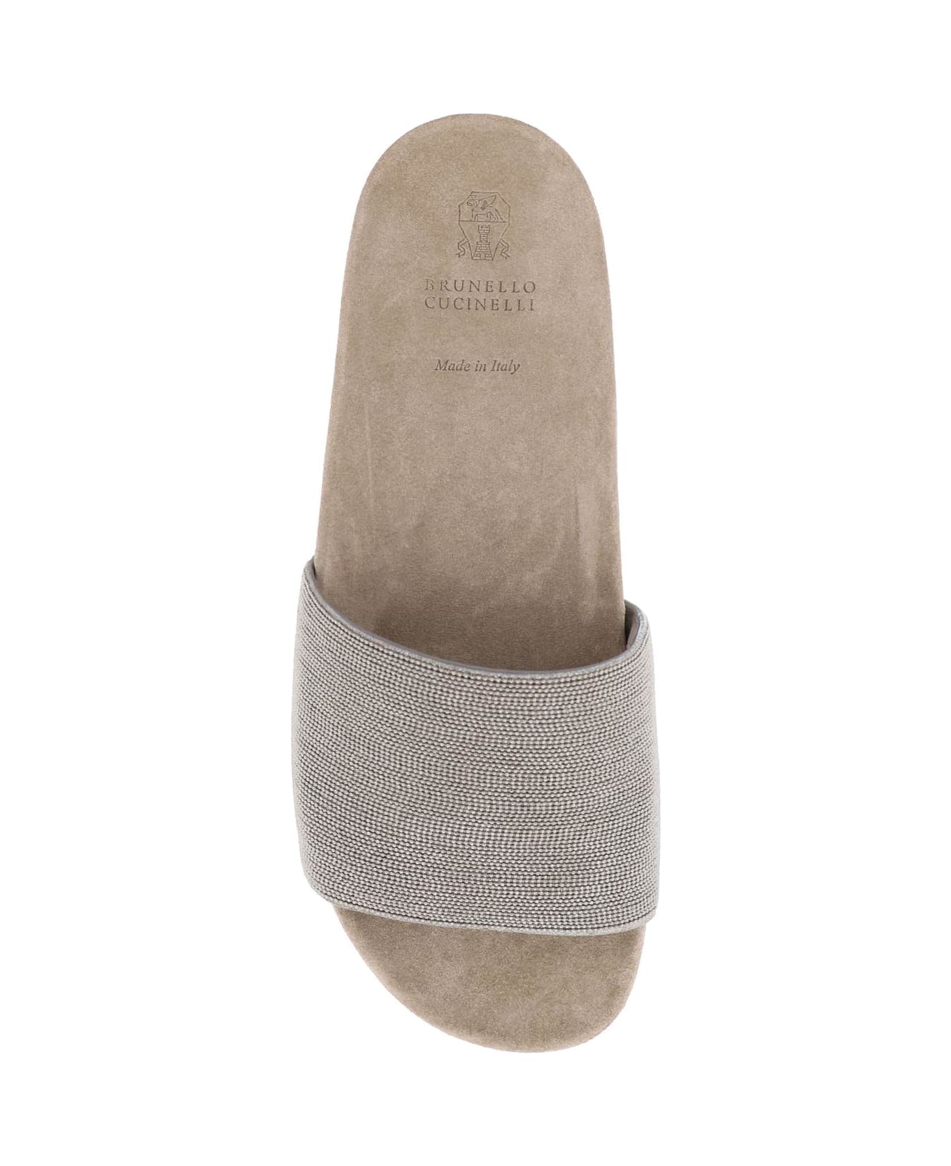 Brunello Cucinelli Slide Sandals - LITIOARGENTO+RUTENIO (Silver) サンダル