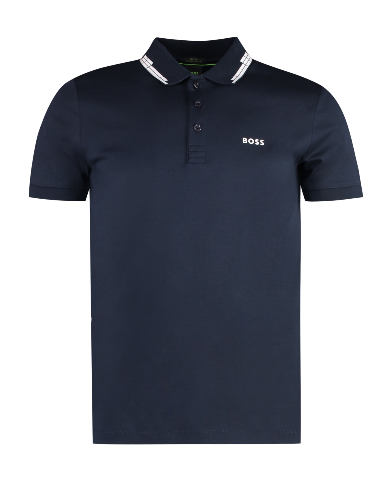 Hugo Boss Short Sleeve Cotton Polo Shirt - BLUE
