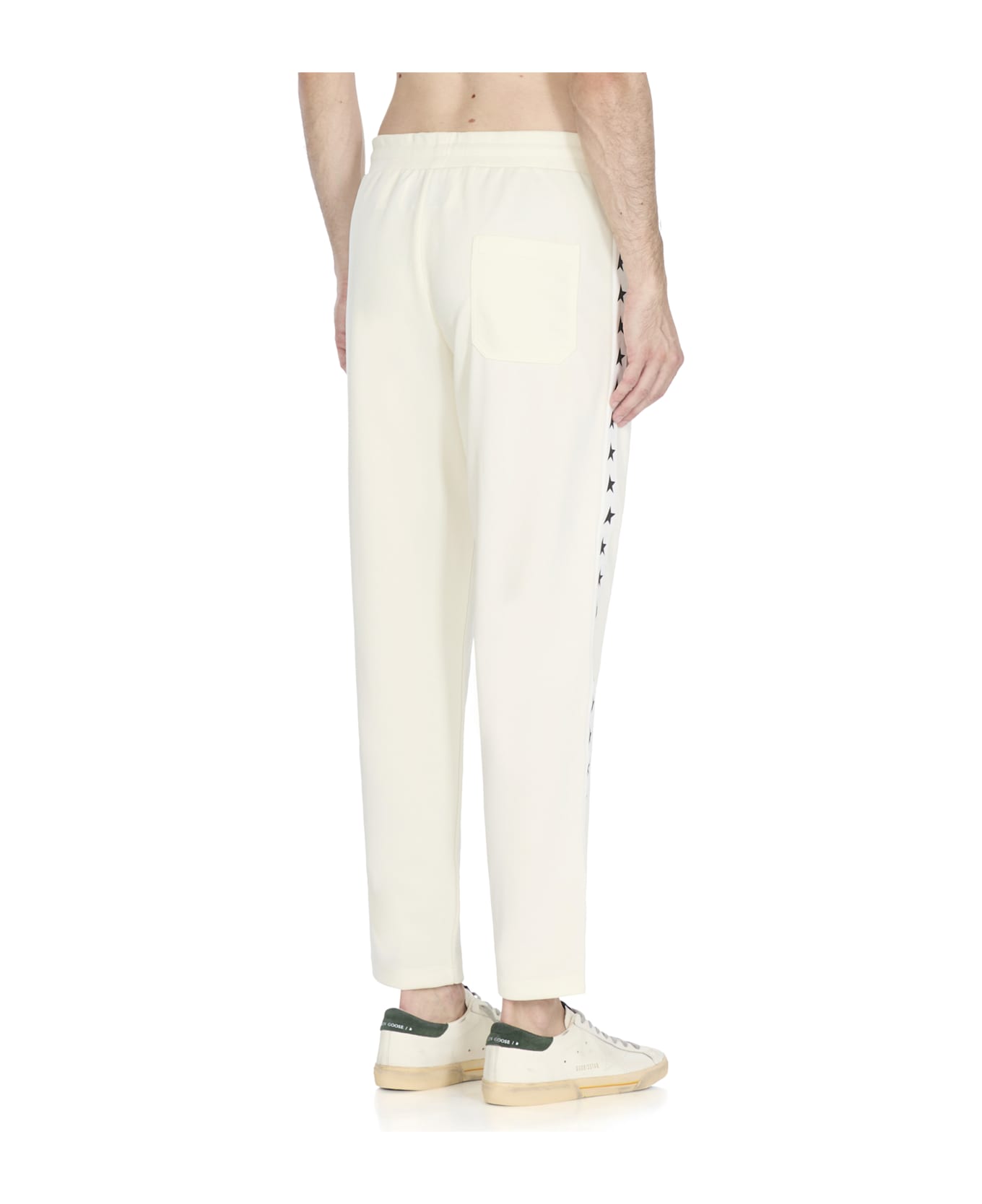 Golden Goose Pants With Logo - Ivory