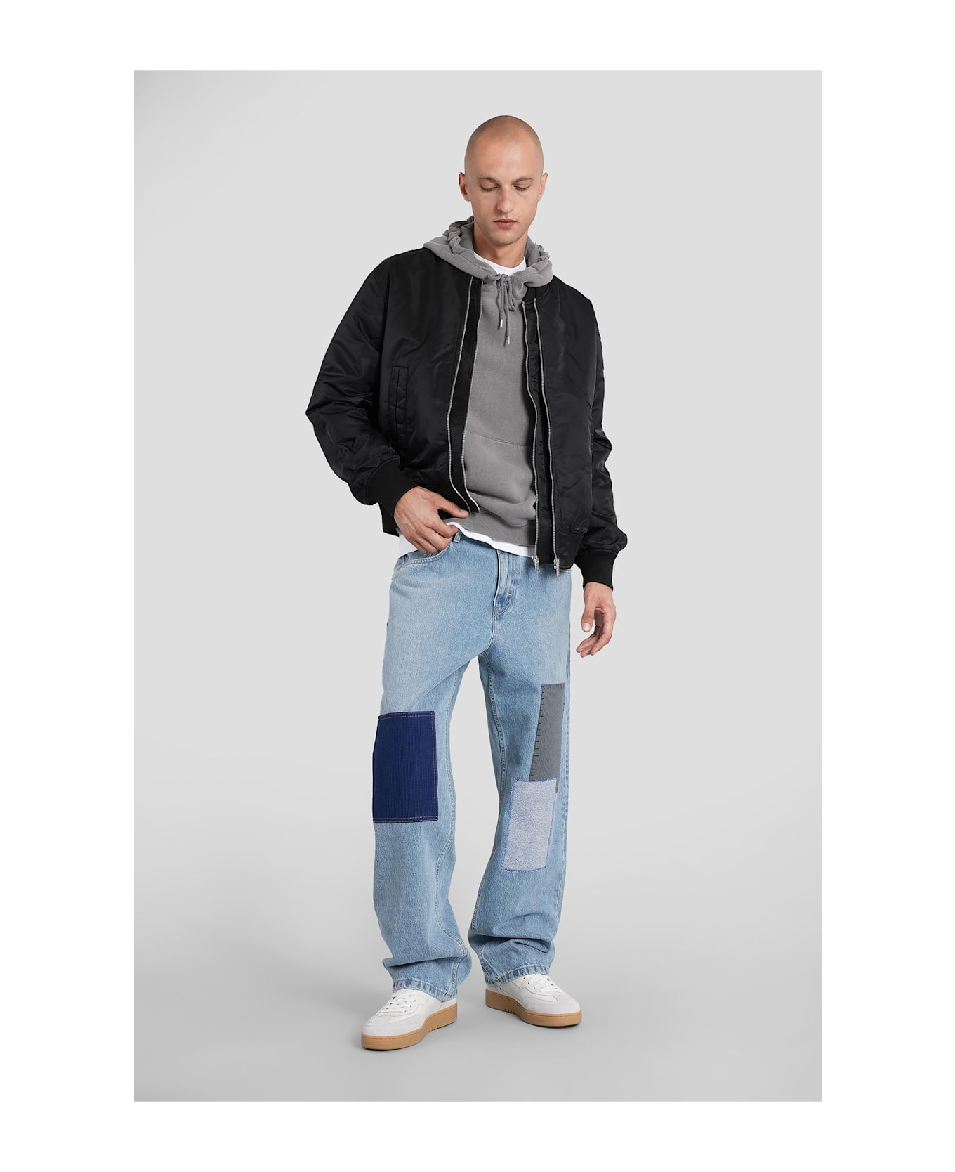 Axel Arigato Zine Embroidered Jeans In Cyan Denim - BLUE