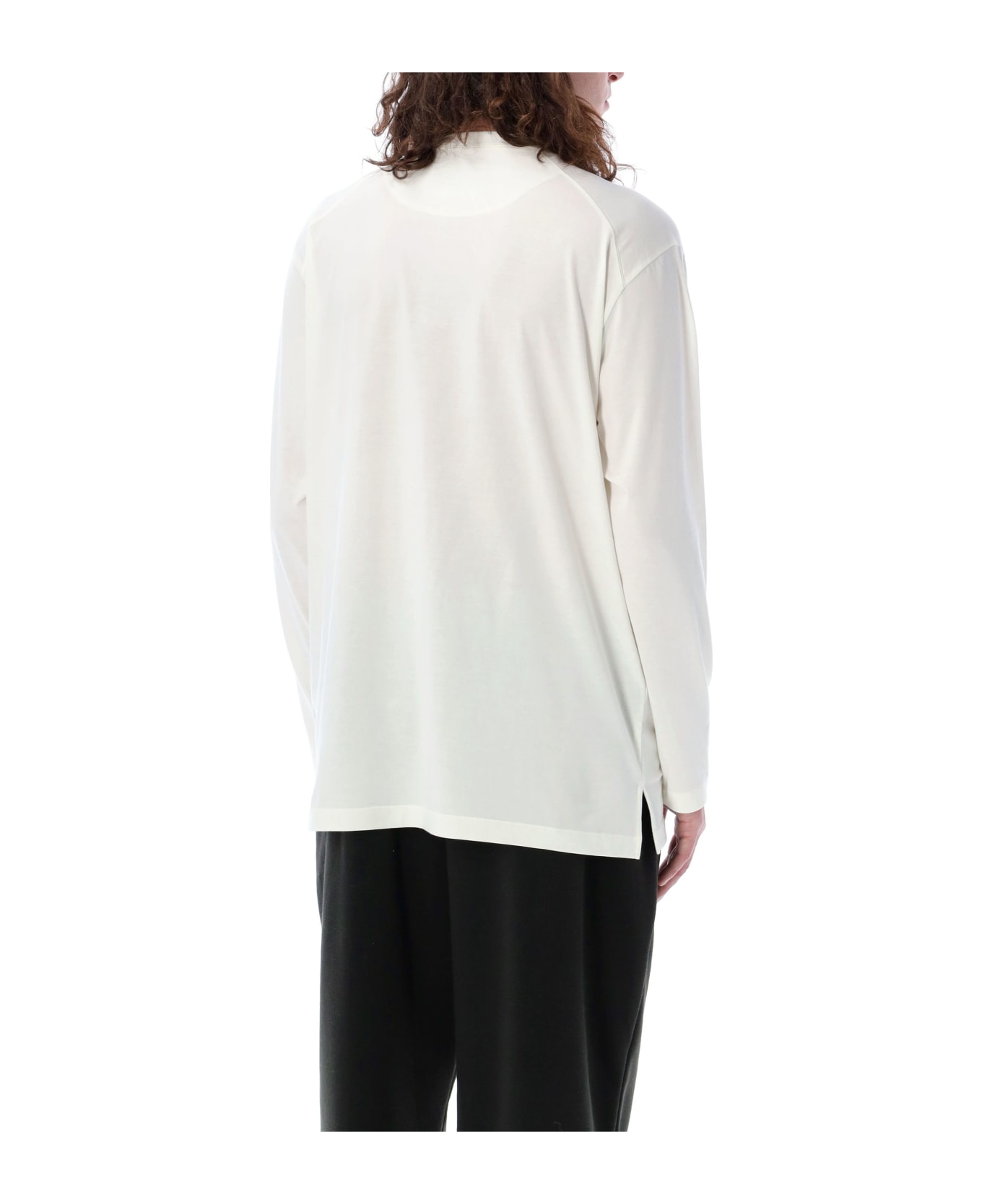 Y-3 Long Sleeves Logo T-shirt - WHITE Tシャツ