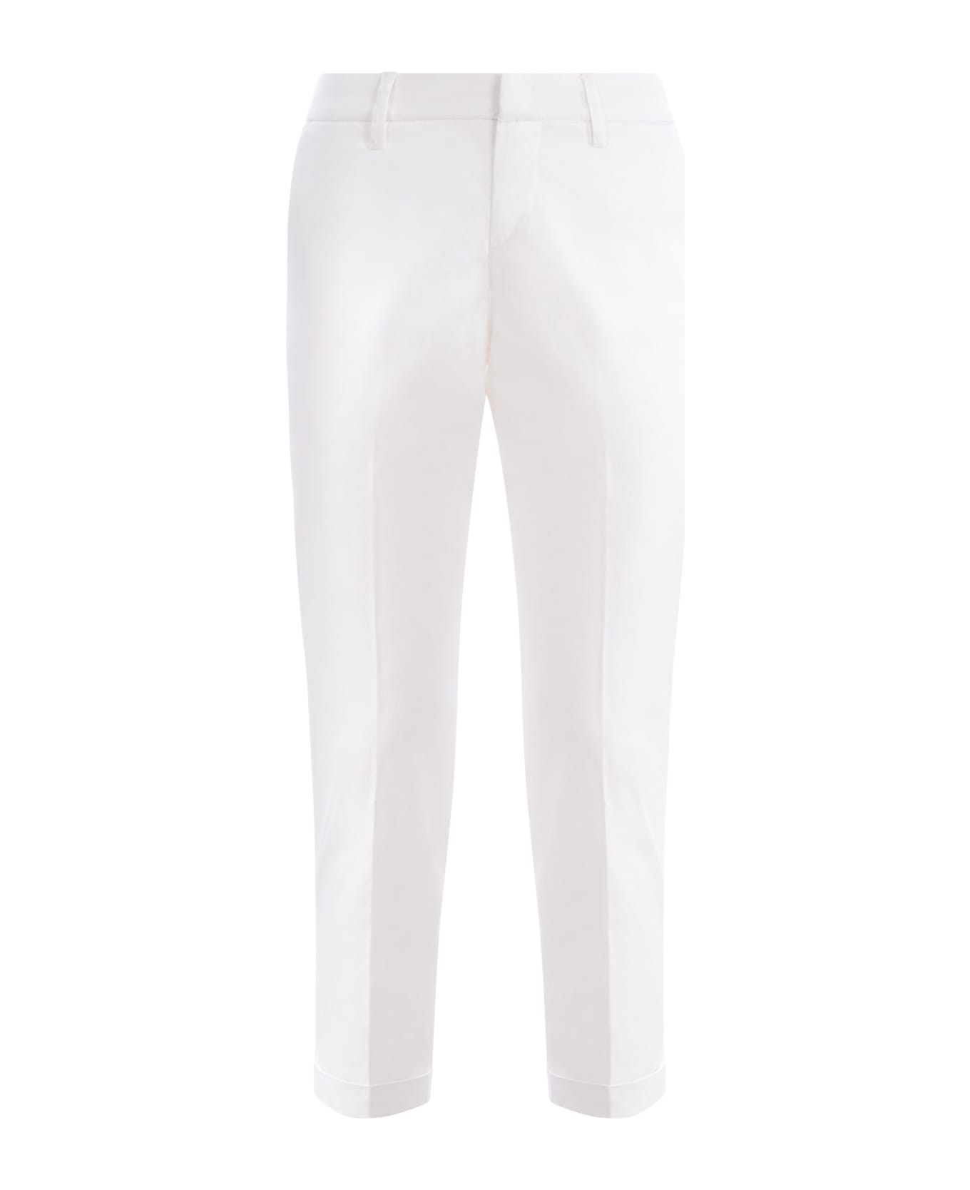 Fay Trousers Fay "chino" In Stretch Cotton - Bianco ボトムス