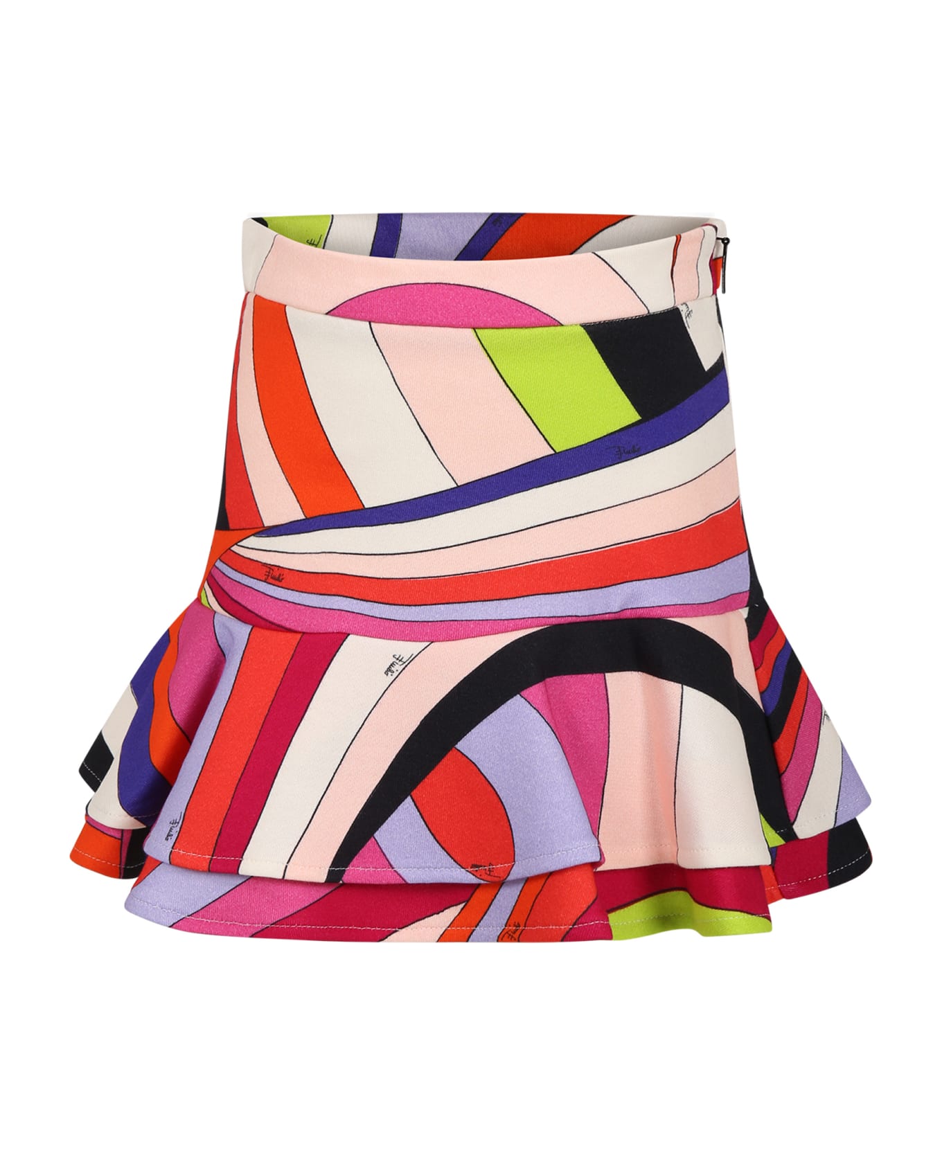 Pucci Jupe Multicolore Pour Fille Avec Logo Et Imprimé - Multicolor