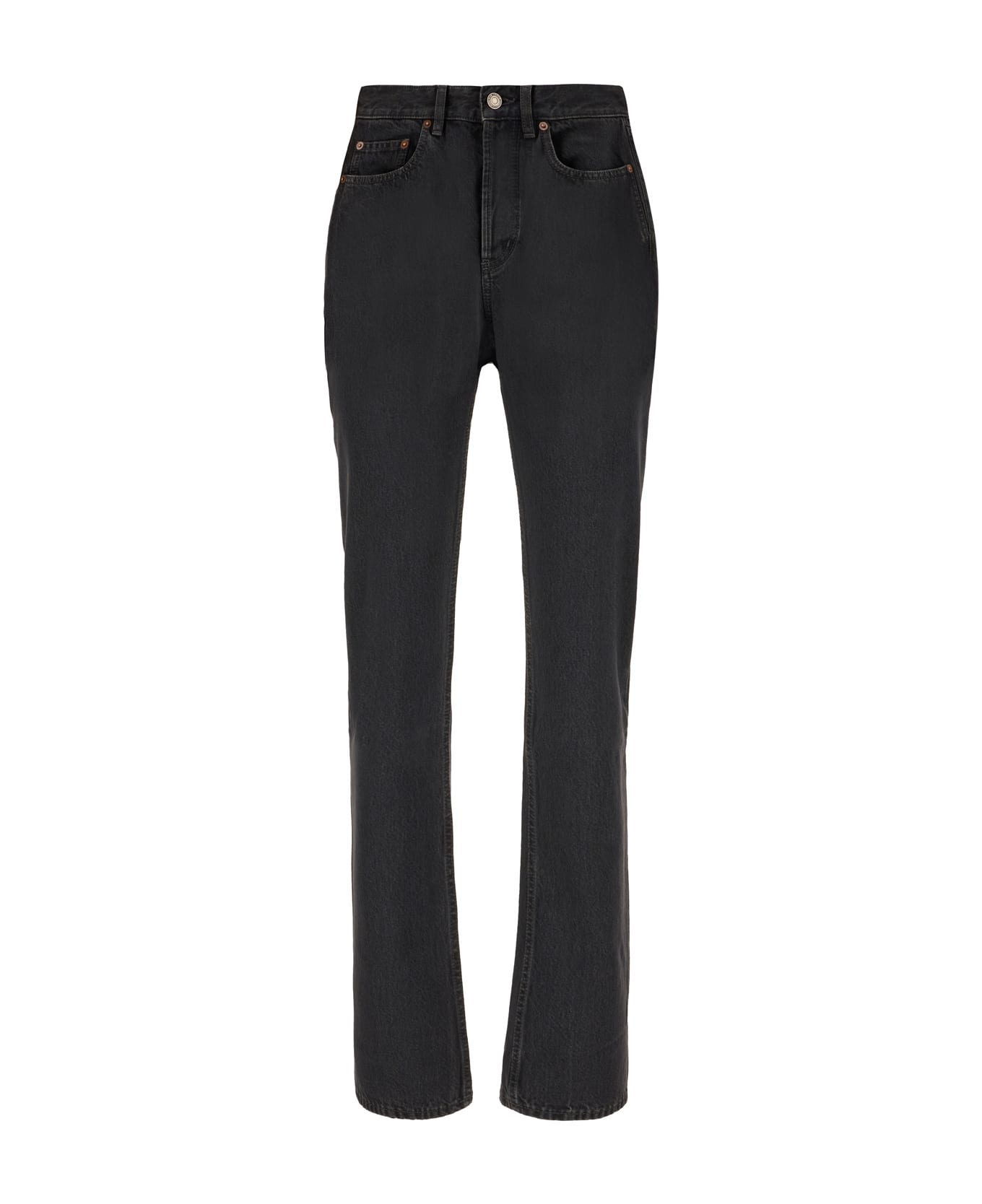 Saint Laurent 90's High Waist Straight Leg Jeans - Black Rock