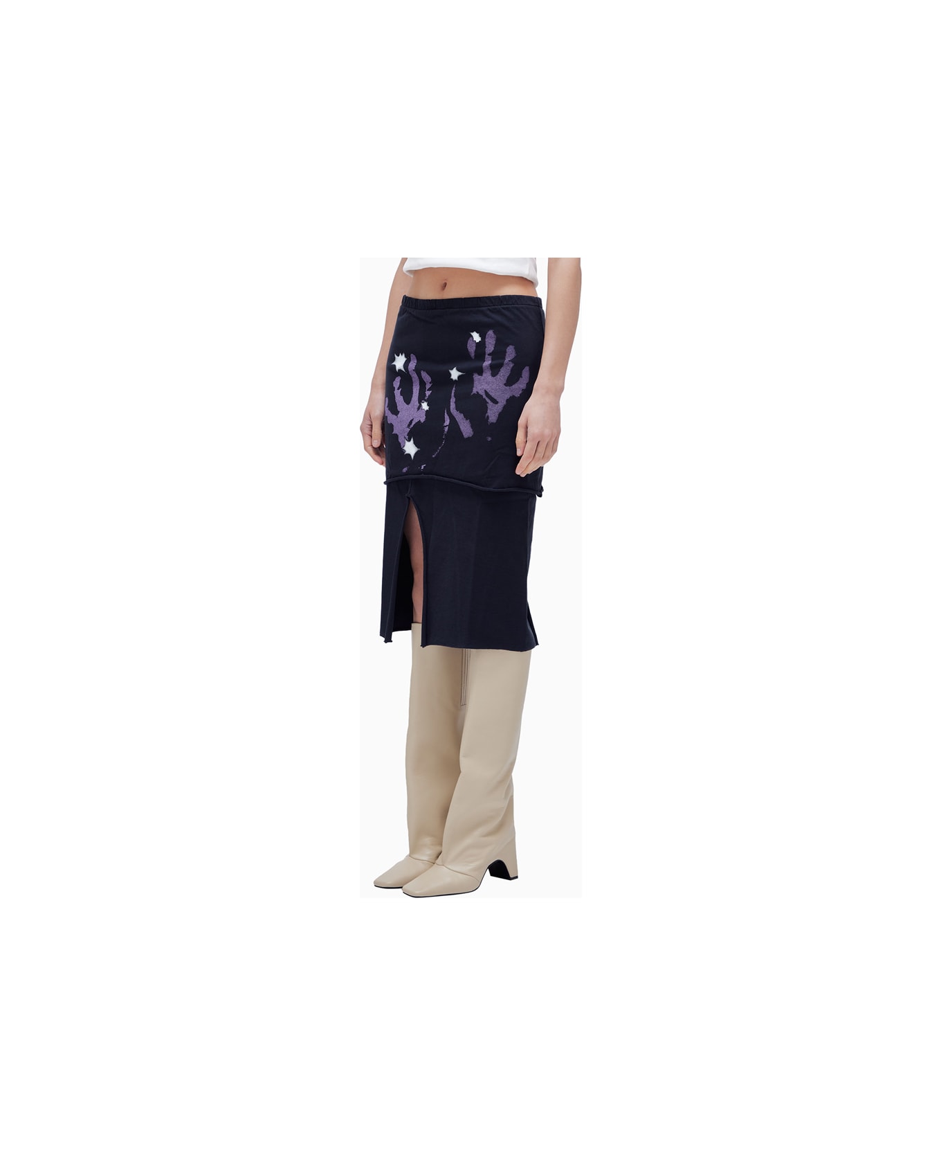 Our Legacy Slashed Skirt - Lilac Taste Of Hand Print