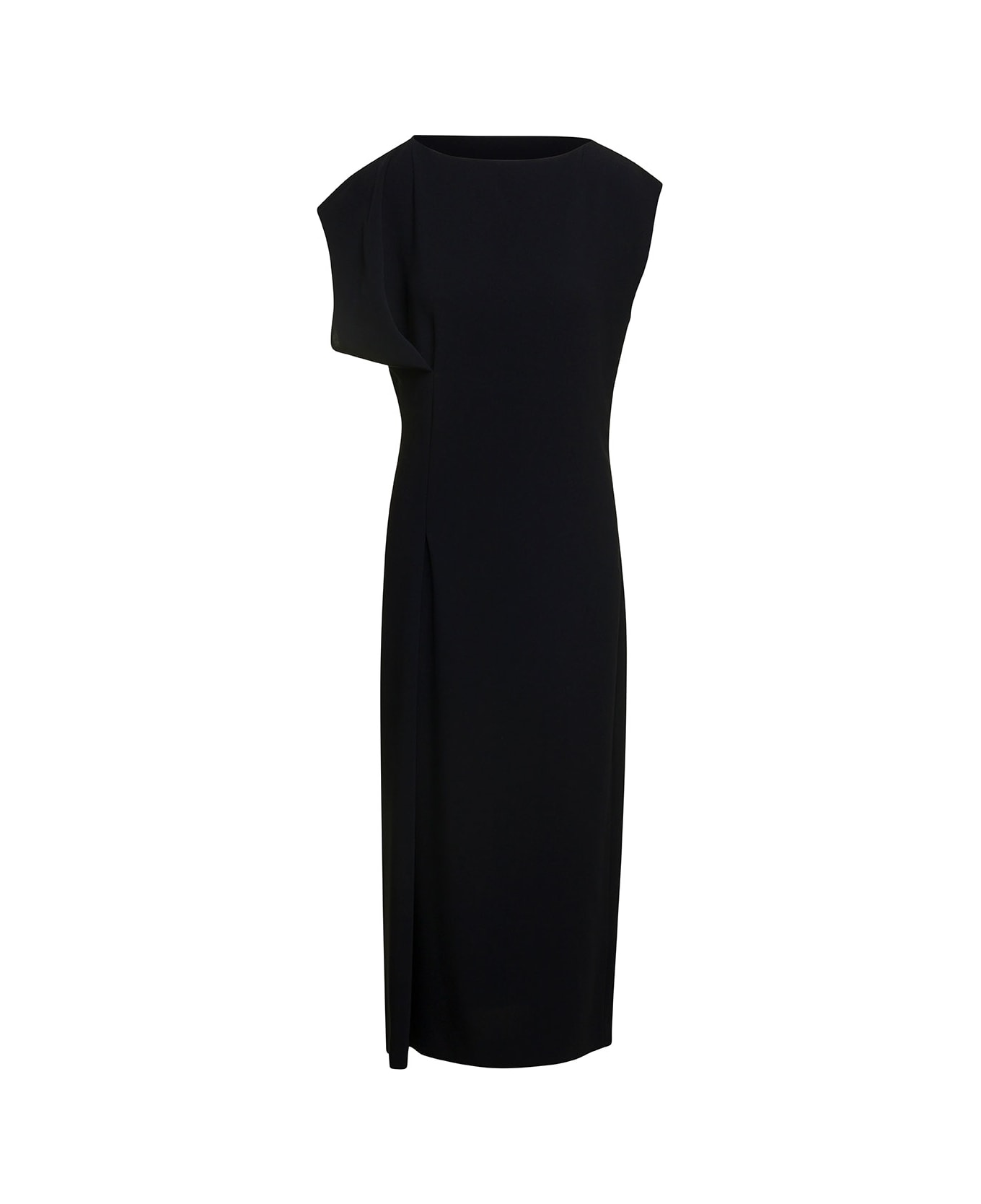The Row 'blathine' Long Asymetric Black Dress With HENRIK Zip Closure In Triacetate Blend Woman - Black