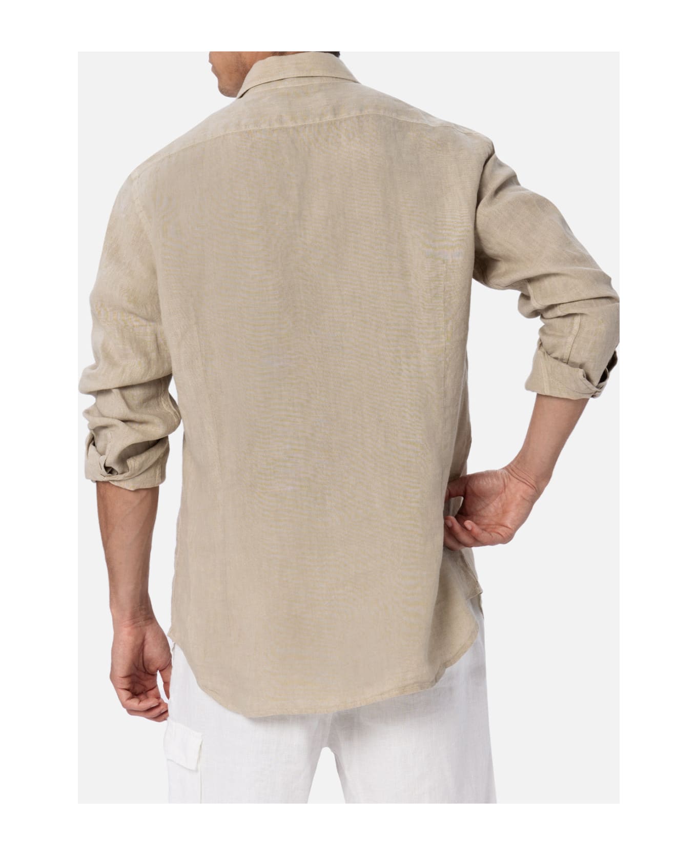 MC2 Saint Barth Man Beige Linen Shirt Pamplona - BEIGE