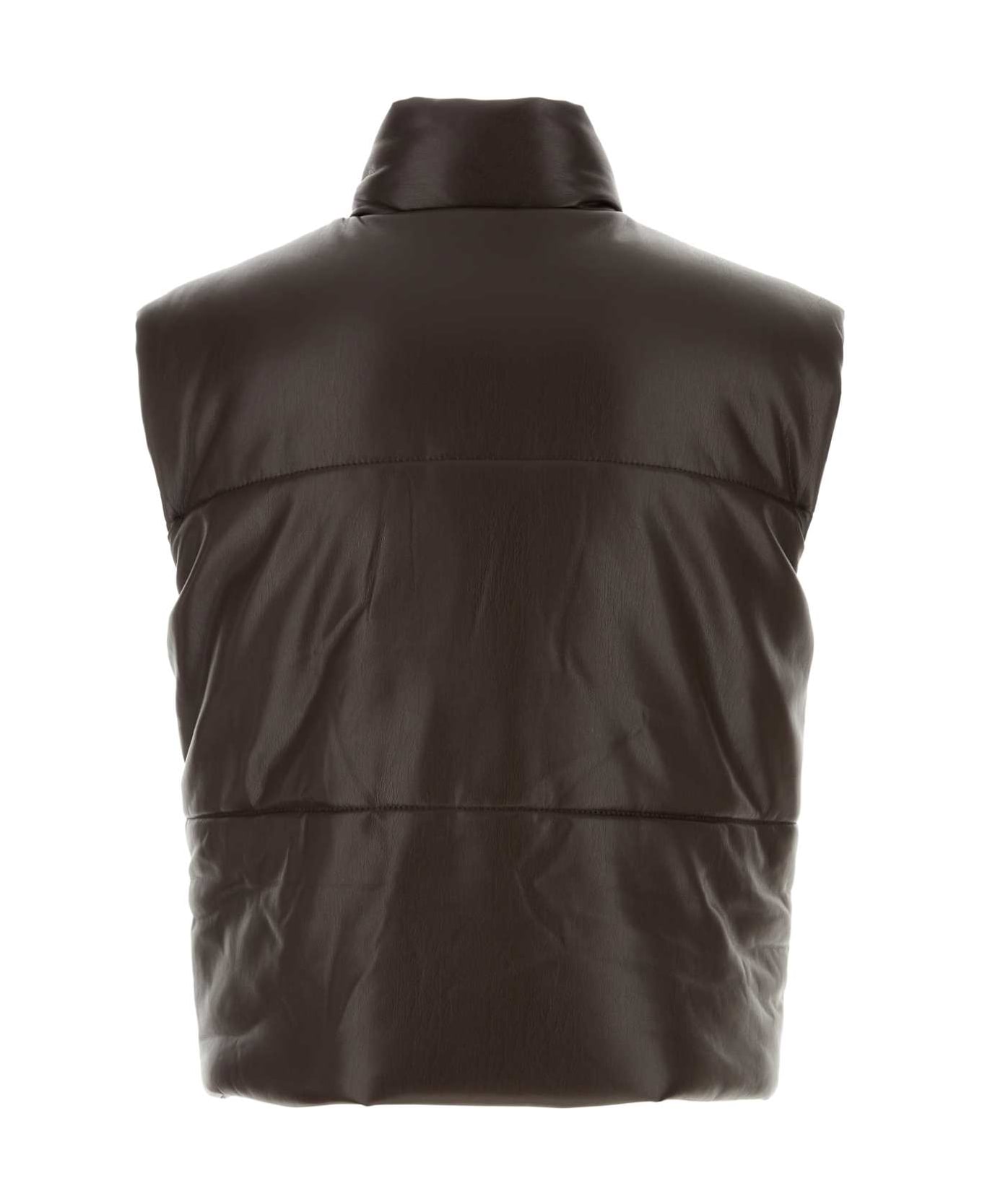 Nanushka Chocolate Synthetic Leather Jovan Padded Jacket - COFFEEGROUND