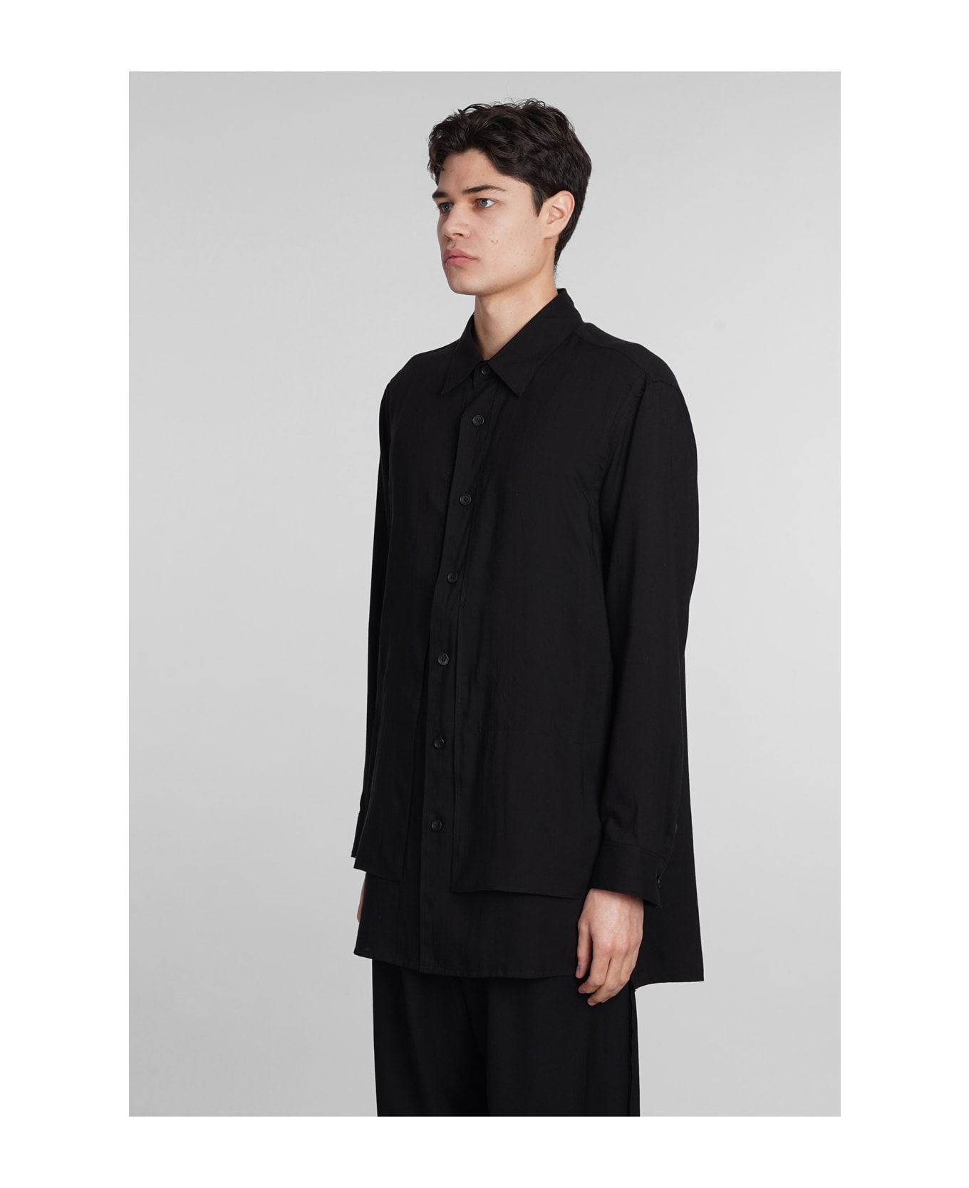 Yohji Yamamoto Shirt In Black Cotton - black シャツ