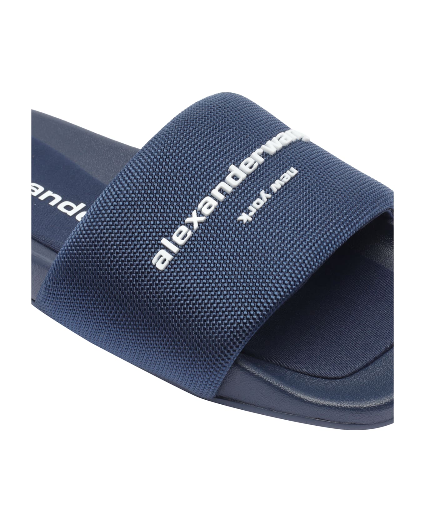 Alexander Wang Logo Slide Sandals - Blue